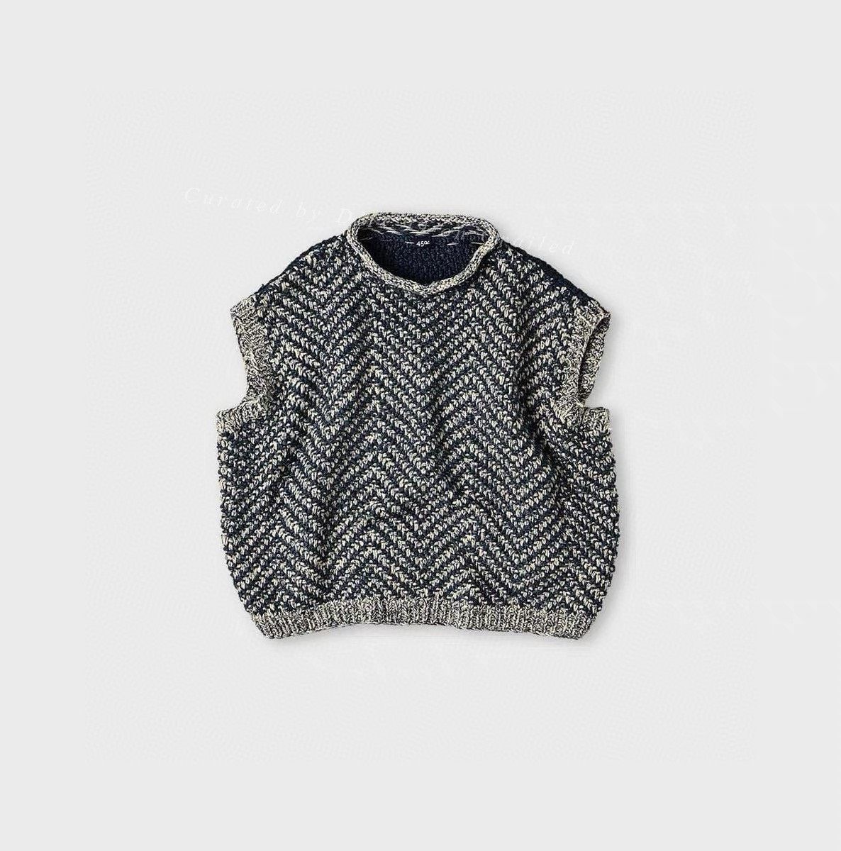 45rpm 45R Hand-Knitted Indigo Vest Size M / US 6-8 / IT 42-44 - 1 Thumbnail