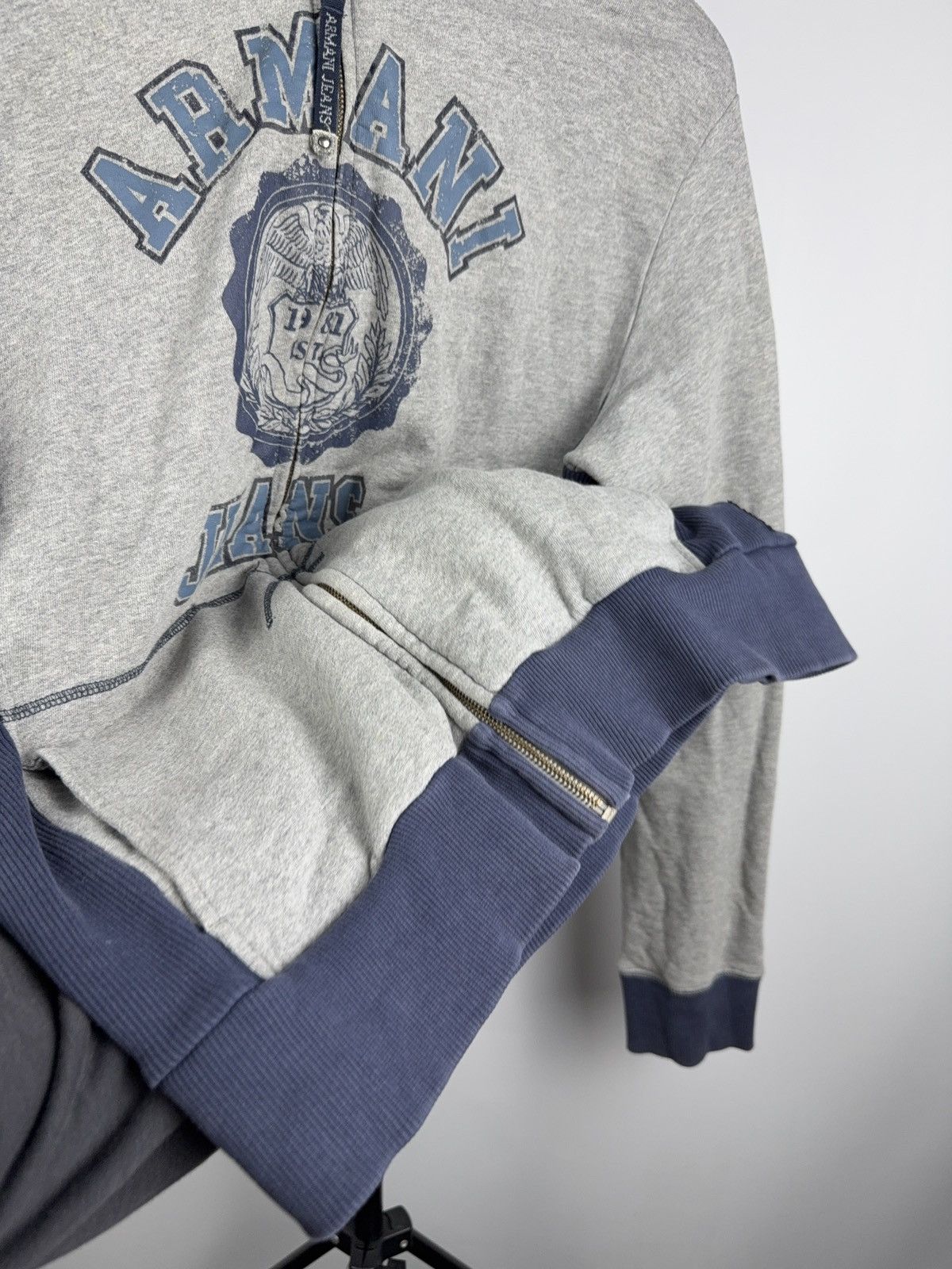 Giorgio Armani Luxury Armani Jeans AJ Faded Zip Hoodie Y2K Logo Sweatshirt Size US M / EU 48-50 / 2 - 4 Thumbnail