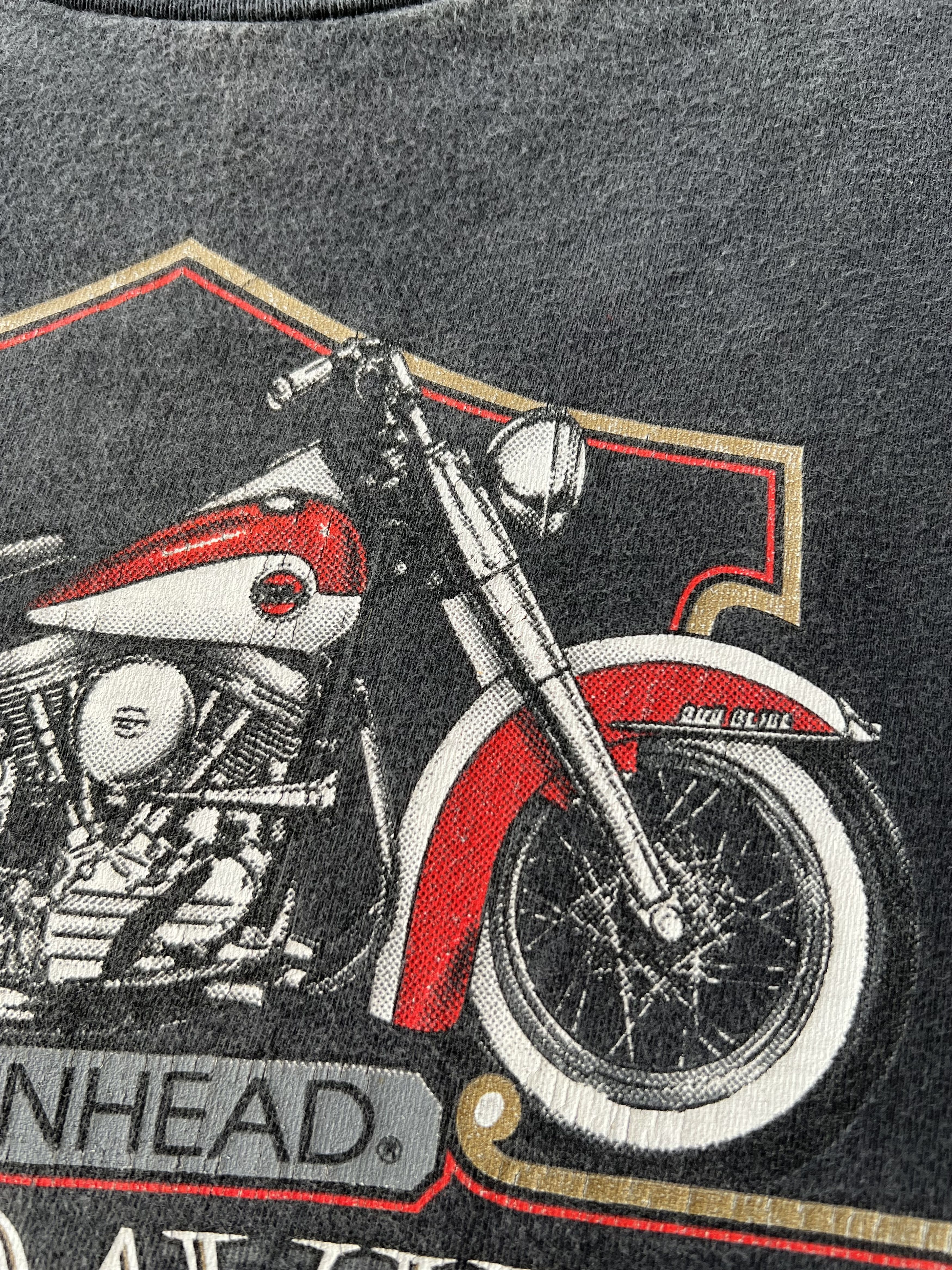 Harley Davidson Vintage 90s Harley Davidson 1958 Panhead Florida Black Tee Size US XL / EU 56 / 4 - 7 Thumbnail