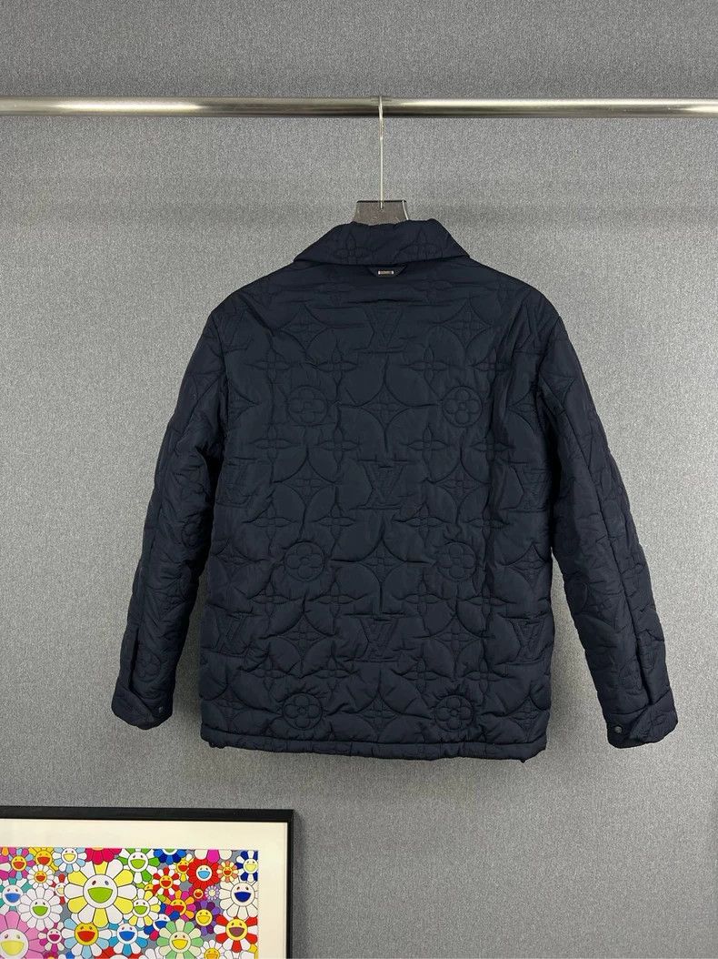 Louis Vuitton Louis Vuitton Dark blue embossed cotton-padded jacket with Size US S / EU 44-46 / 1 - 2 Thumbnail
