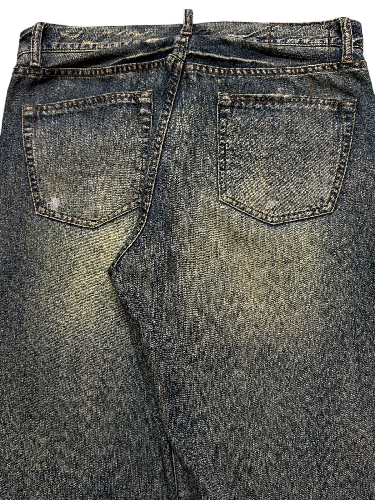 14th Addiction Vintage Y2K Japanese Brand Blue Mud Wash Whiskers Wide Leg Size US 34 / EU 50 - 6 Thumbnail