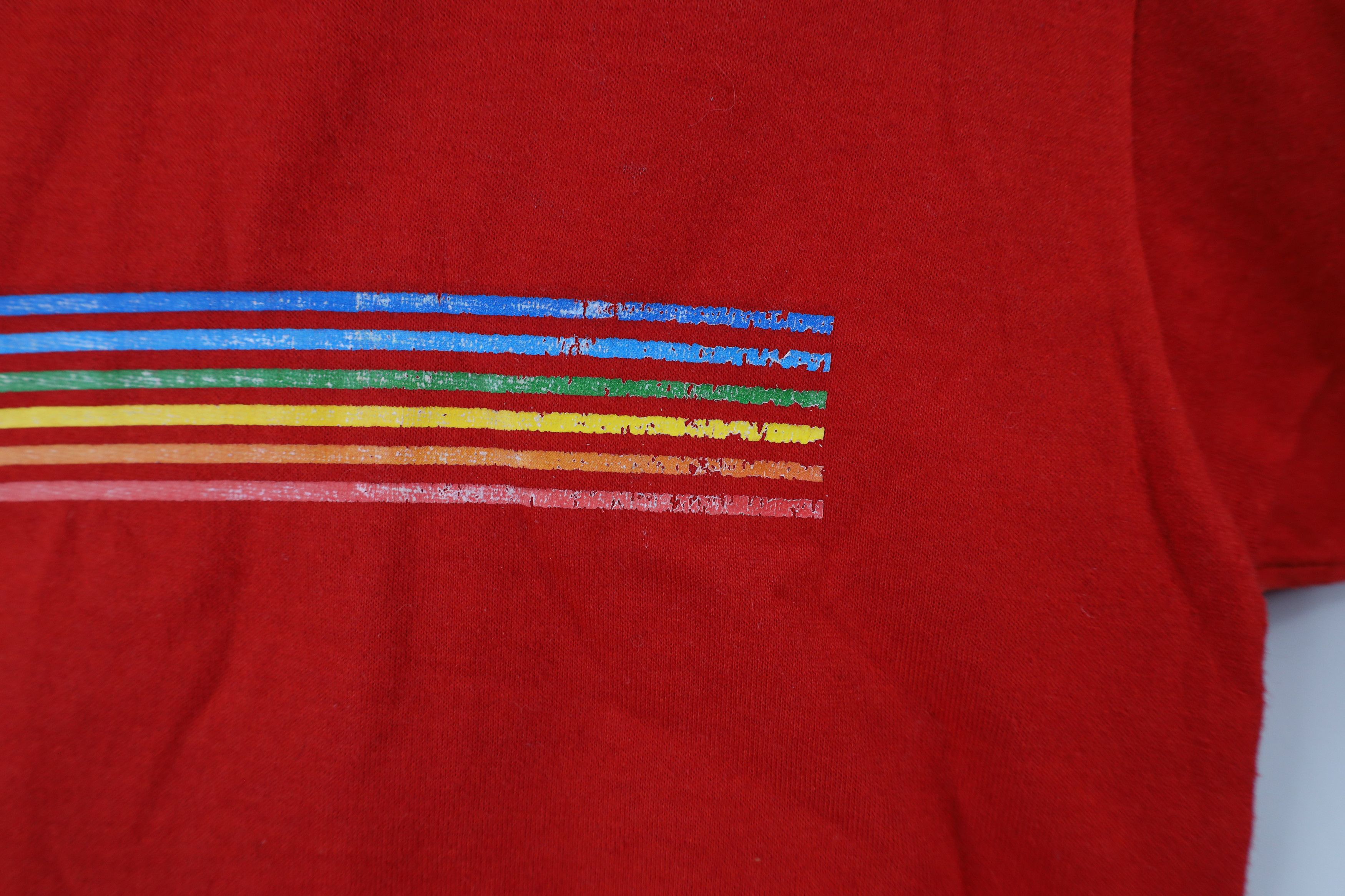 Vintage Vintage 70s 80s Striped Boston University T-Shirt Red USA Size US L / EU 52-54 / 3 - 7 Thumbnail