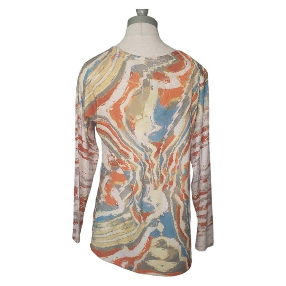 Designer CT471 Patchington V-neck Long Sleeve Ribbed Blouse M Size M / US 6-8 / IT 42-44 - 4 Thumbnail