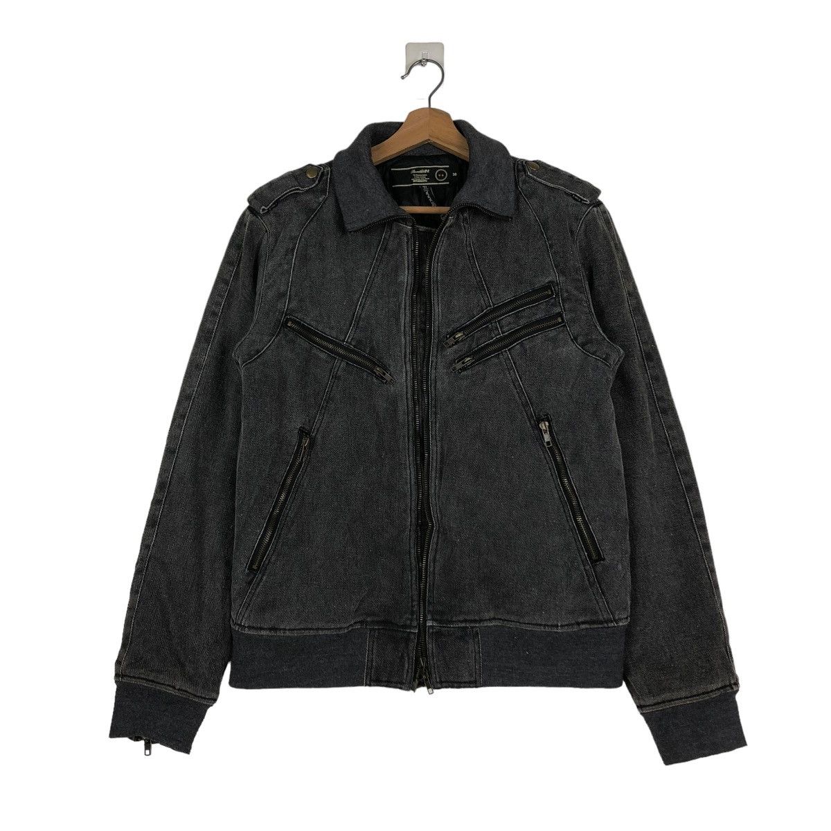 Hysteric Glamour 🔥VINTAGE BIKER JACKET BRTHBREATH MULTI ZIPPER POCKETS Size US M / EU 48-50 / 2 - 3 Thumbnail