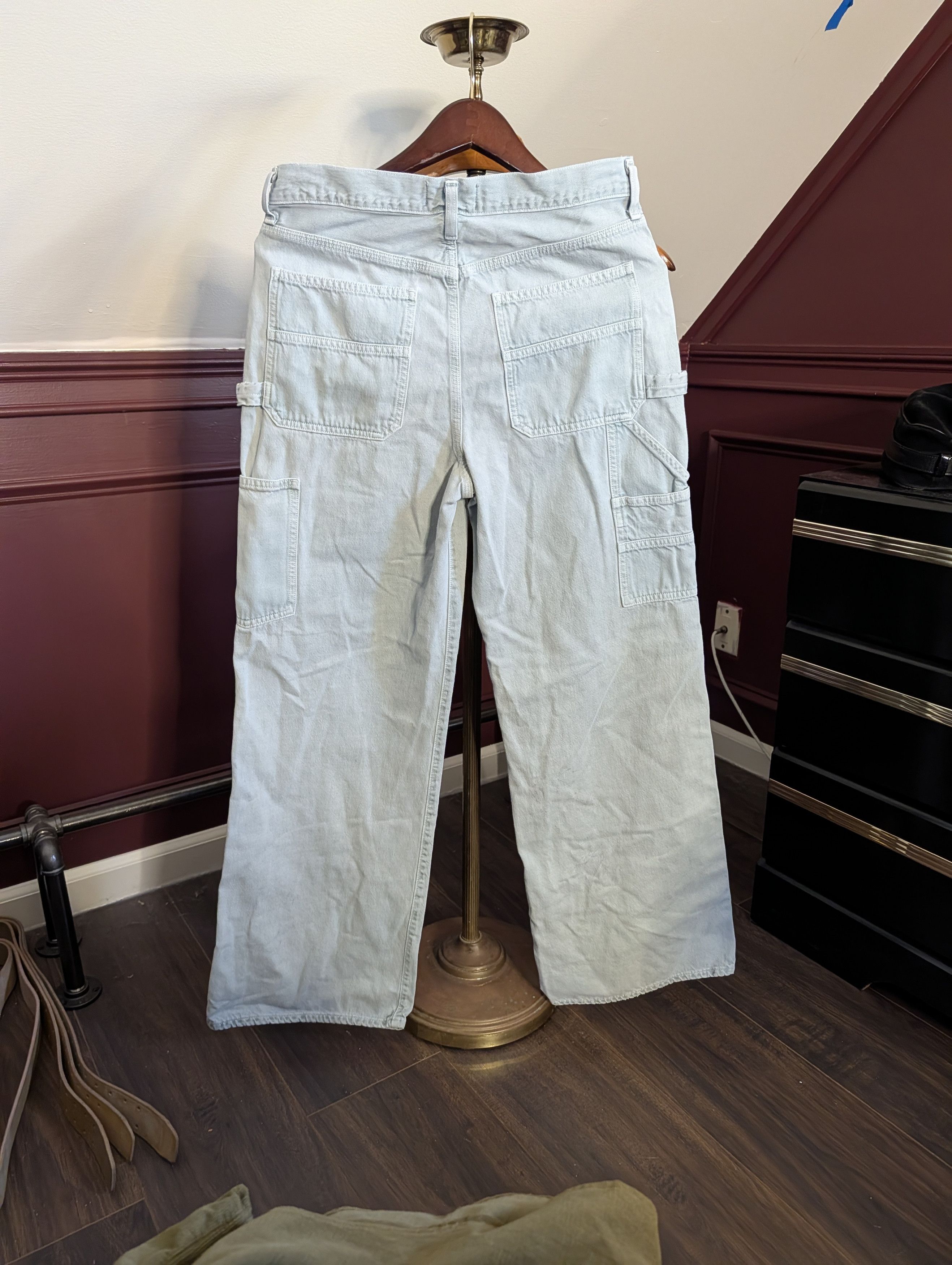 Agolde Blue/seafoam MiUSA carpenters jeans org. Cotton wide leg Size US 29 - 8 Thumbnail
