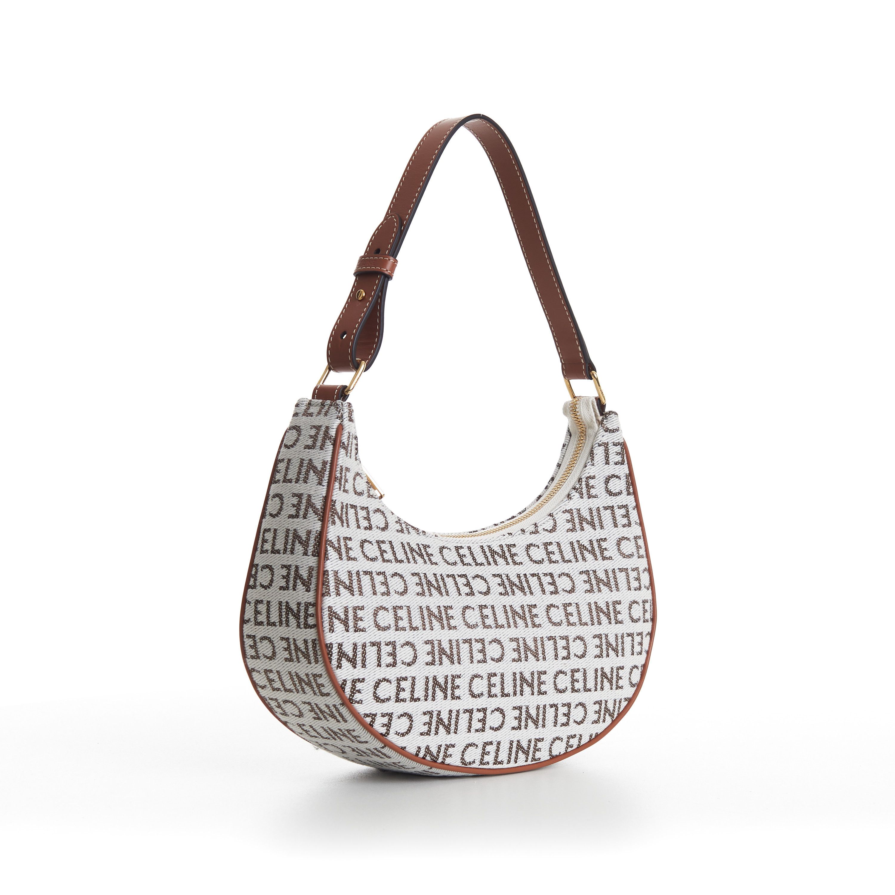 Celine Natural/Tan Brown Ava Bag - Textile, Celine All-Over Size ONE SIZE - 4 Thumbnail
