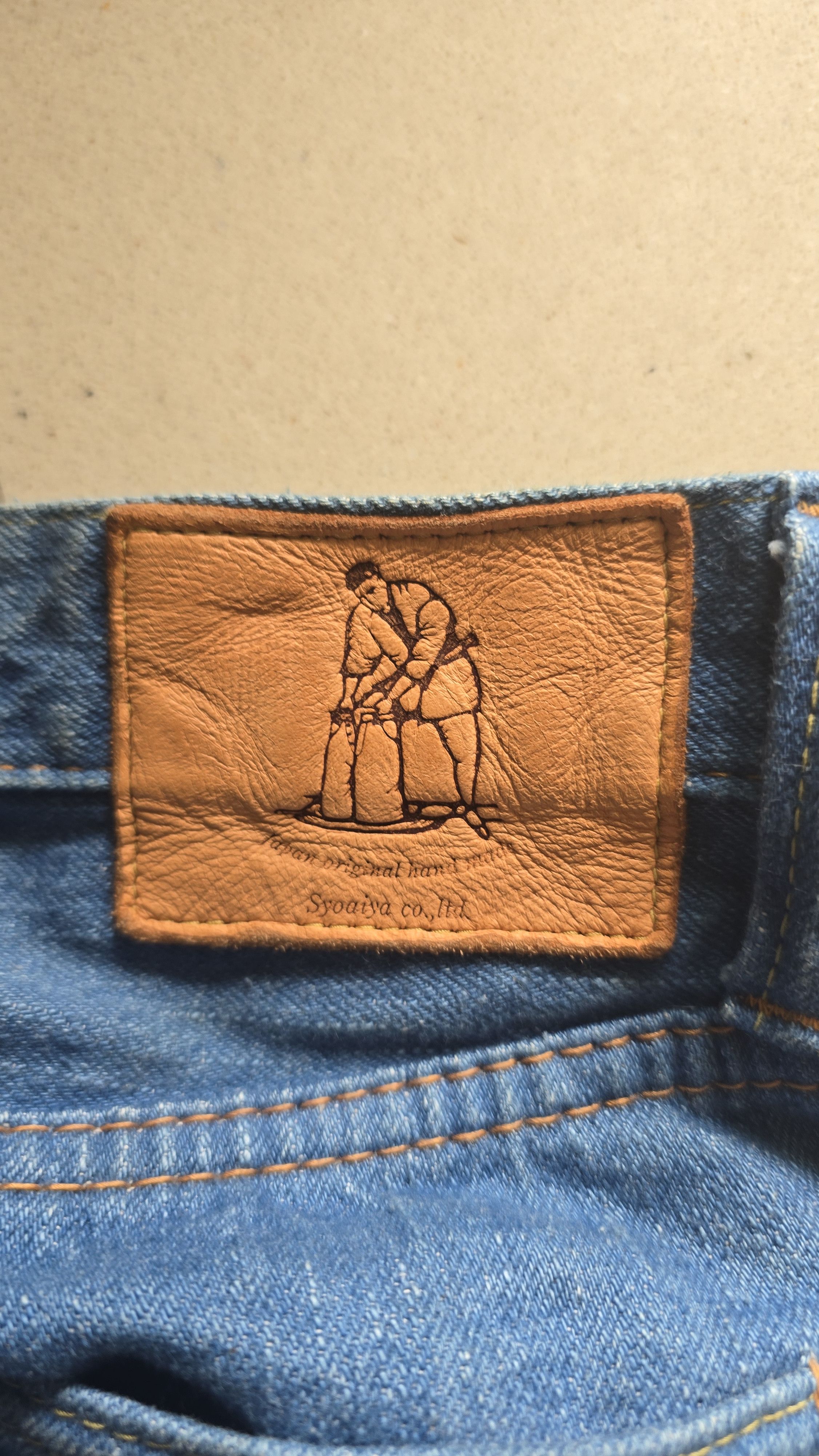 Pure Blue Japan 14oz Greencast Slubby Indigo Denim - Relaxed Taper Fit Size US 30 / EU 46 - 6 Thumbnail