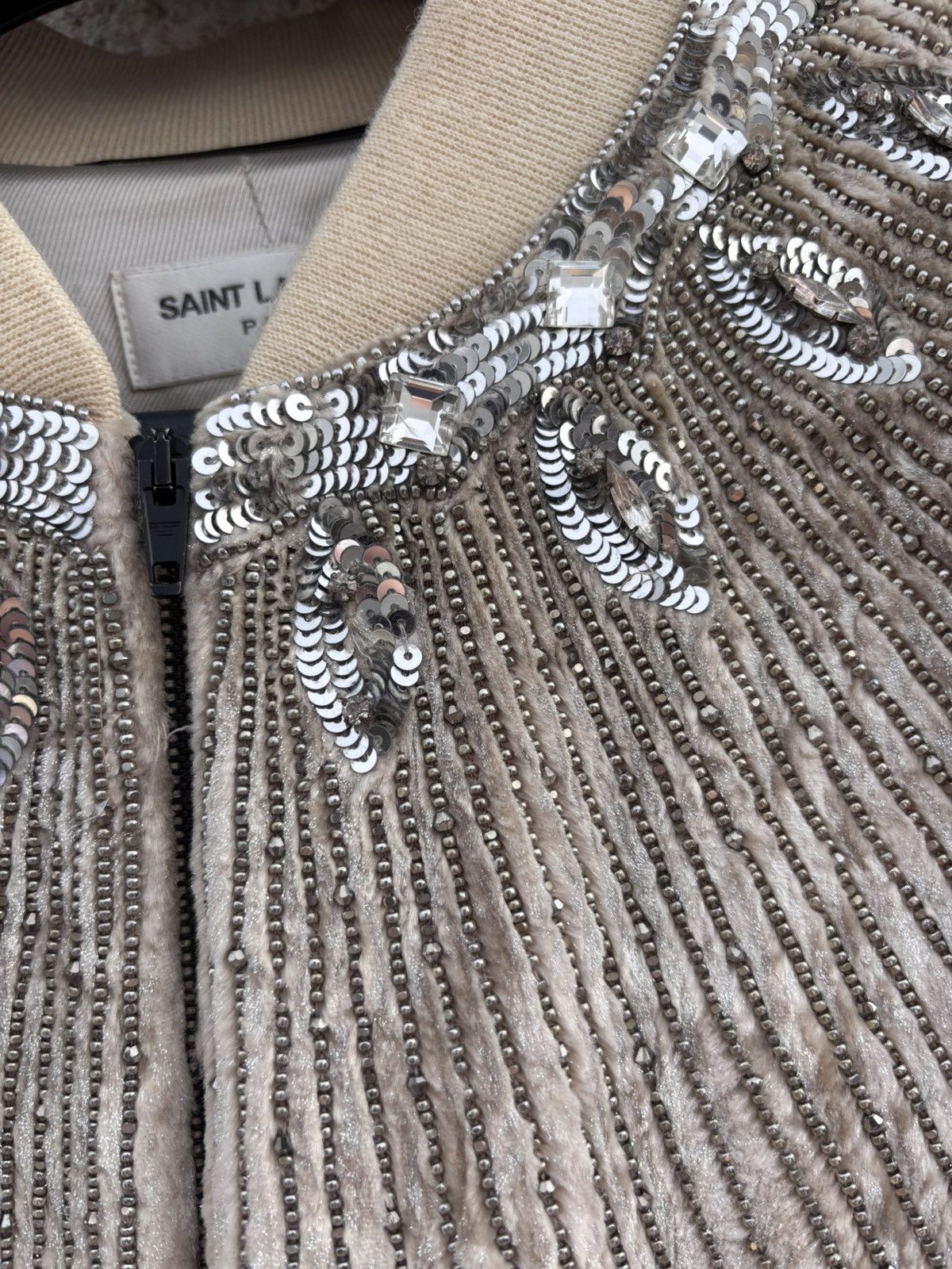 Saint Laurent Paris Saint Laurent FW16 crystal embedded lamb fur jacket Size US M / EU 48-50 / 2 - 6 Thumbnail