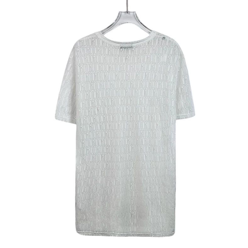 Dior Dior White logo full-print hollow round-neck short-sleeved Size US L / EU 52-54 / 3 - 2 Thumbnail