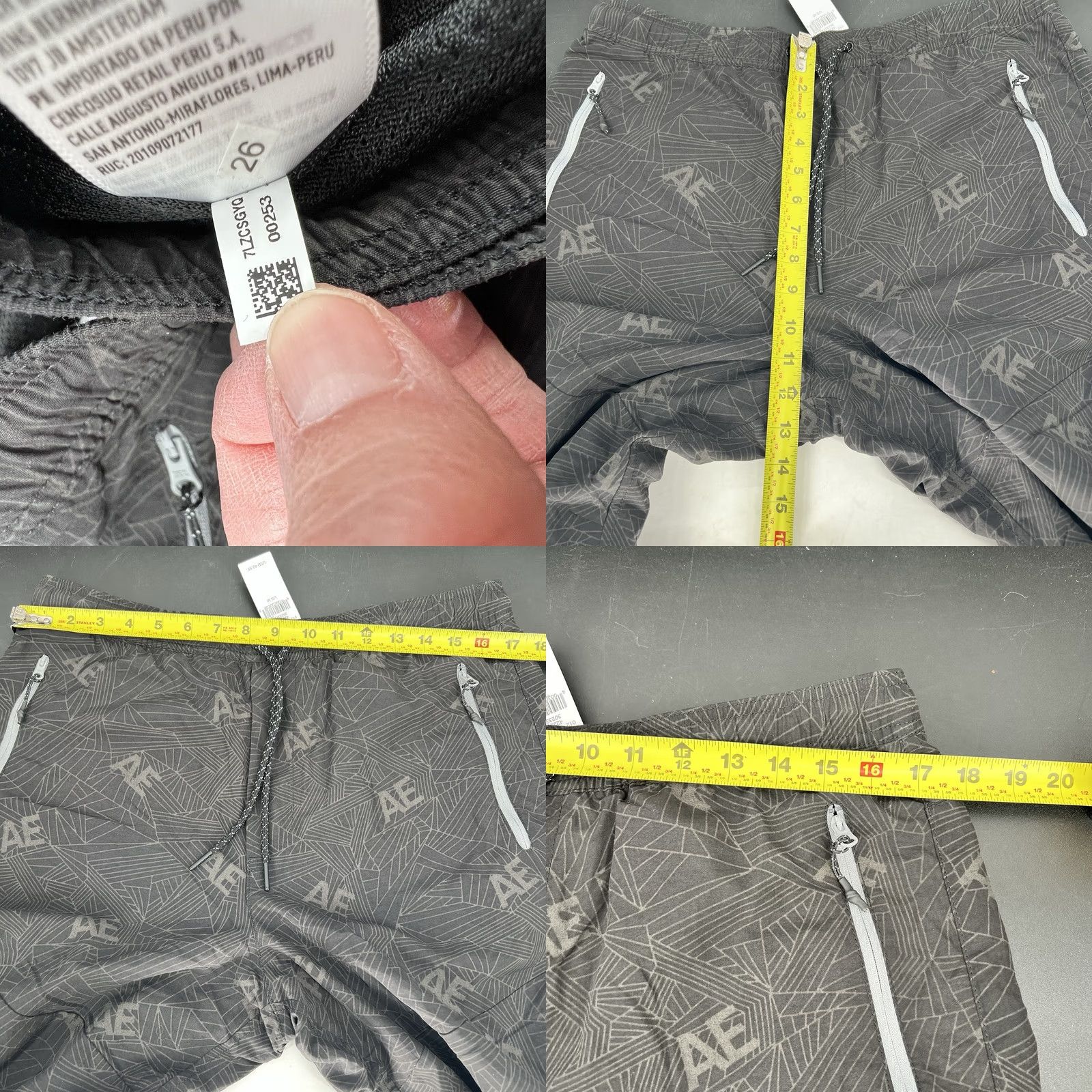American Eagle Outfitters AMERICAN EAGLE OUTFITTERS AE NYLON JOGGER PANTS Men Medium Tapered Black & Gray Drawstring Activewear Pants Size US 31 - 10 Thumbnail