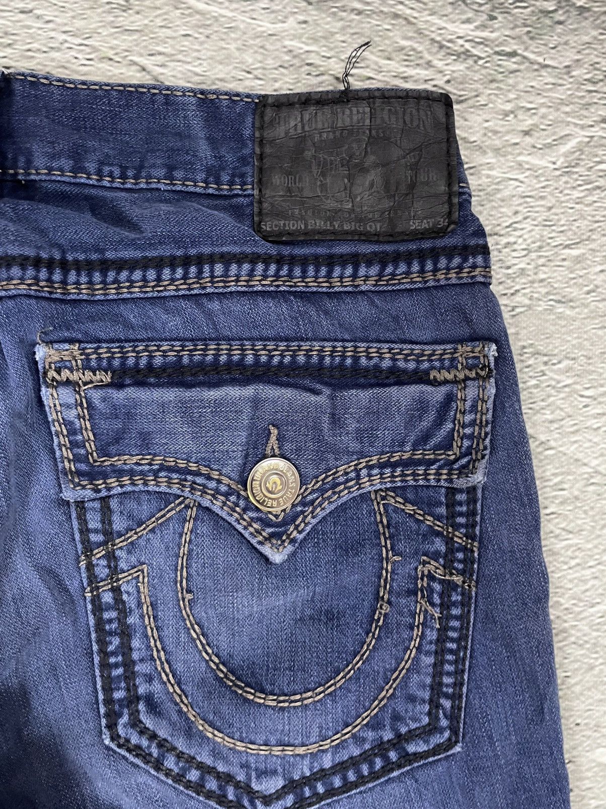 True Religion True Religion Billy blue jeans Black thick stitching Y2K Size US 34 / EU 50 - 8 Thumbnail