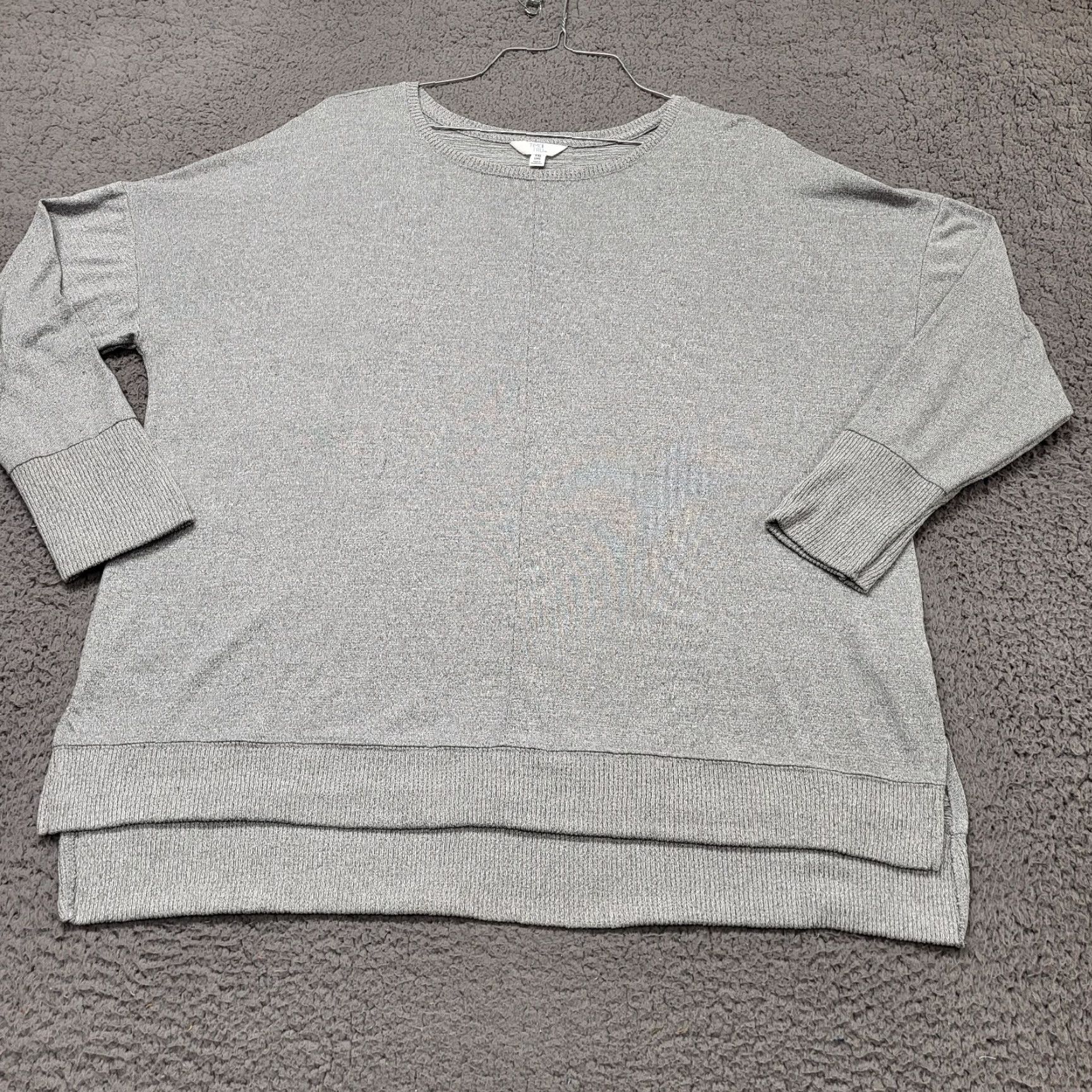 Vintage TIME & TRU Sweater Women's XXL/20 Long Sleeve Lightweight Gray Super Soft Pullover KnIT Raglan Sleeve Modern Casual Mens? Girls? Size XXL / US 16-18 / IT 52-54 - 2 Thumbnail