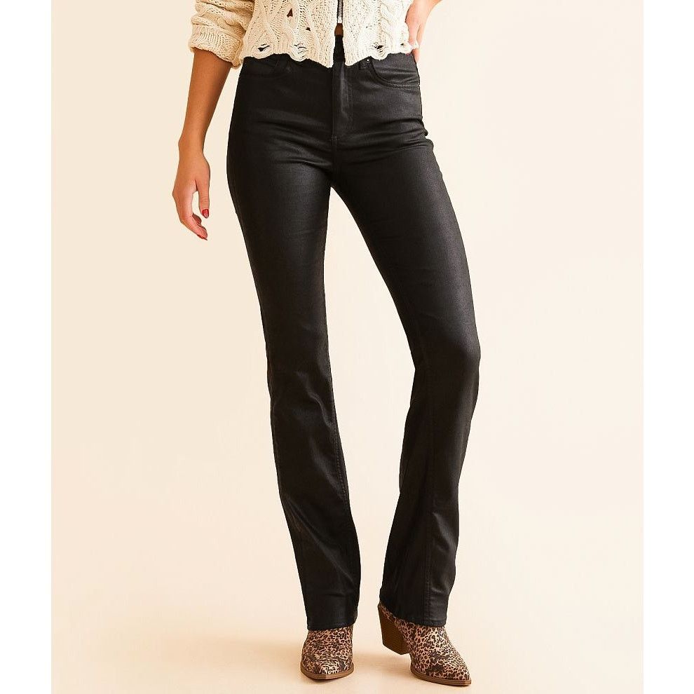 Free People Free People Xena High Rise Straight Coated Jeans Black 25 Size 25" / US 0 / IT 36 - 5 Thumbnail