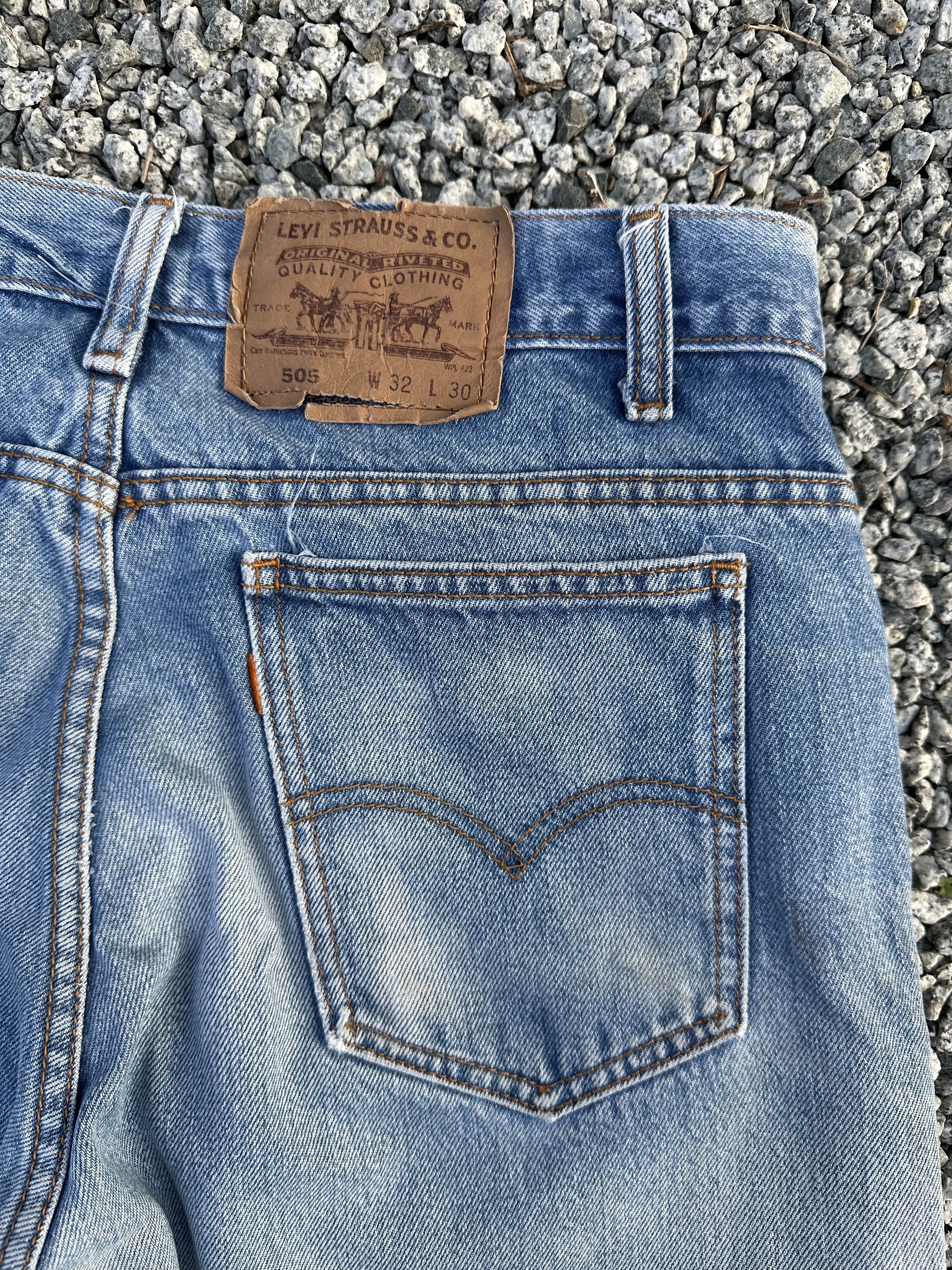 Levi's Vintage 80s Levi’s 505 Orange Tab Faded Distressed Jeans Size US 30 / EU 46 - 15 Thumbnail