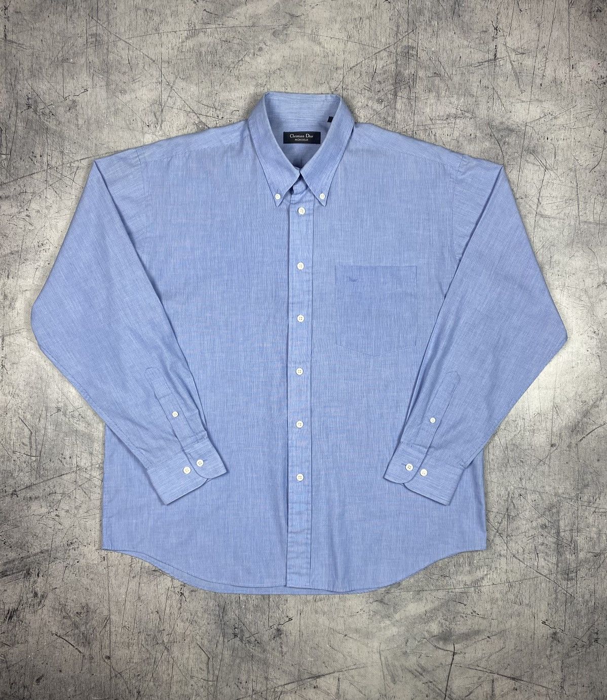 Dior Christian Dior Monsieur Blue Button Down Shirt Size 17 XL Size US XL / EU 56 / 4 - 2 Thumbnail