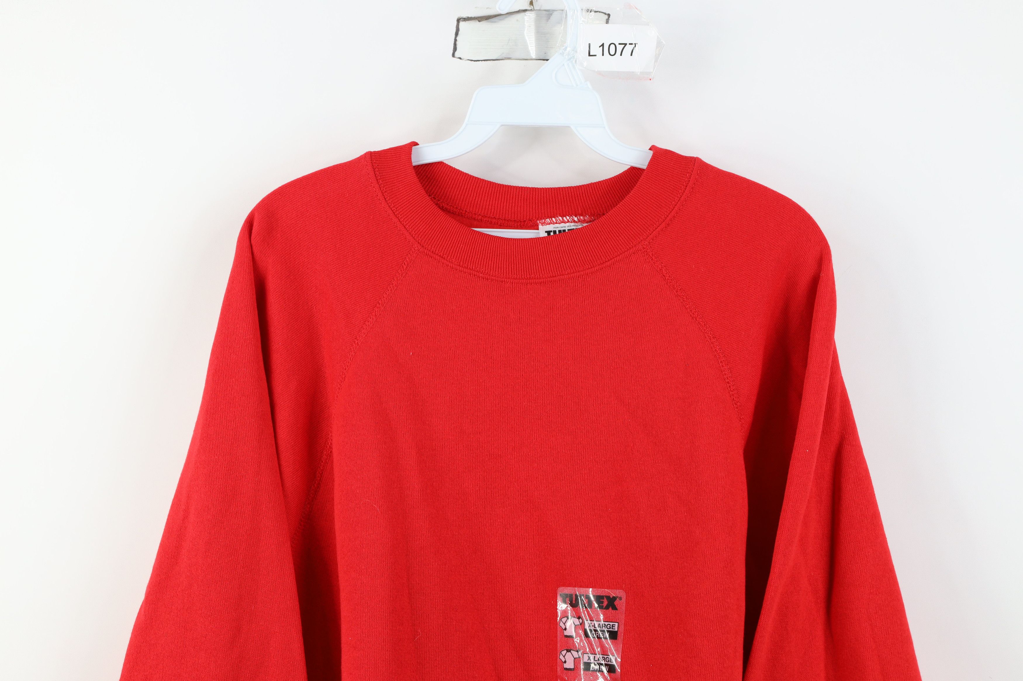 Vintage Deadstock Vintage 90s Streetwear Crewneck Sweatshirt Red USA Size XL / US 12-14 / IT 48-50 - 2 Thumbnail