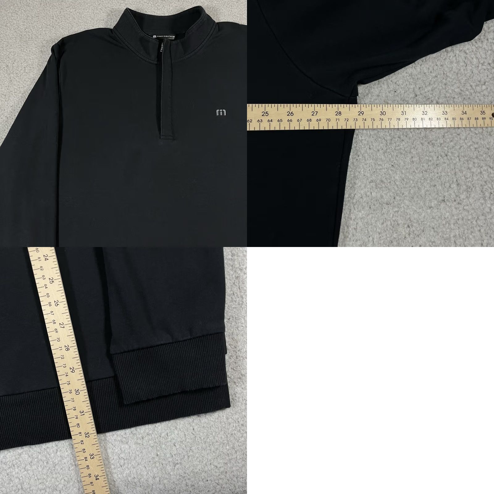 TravisMathew Travis Mathew 1/4 Zip Pullover Mens 3XL Black Stretch Golf Cotton Blend Shirt Size US XXL / EU 58 / 5 - 9 Thumbnail