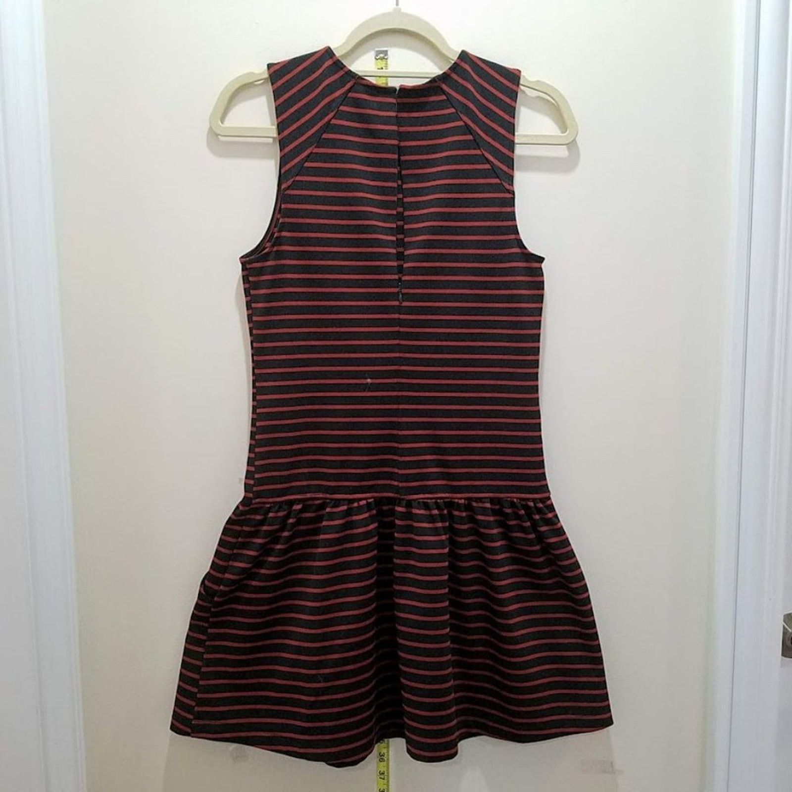 Free People Drop waist mini dress (S) red and navy stripes | sleeveless Size S / US 4 / IT 40 - 4 Thumbnail