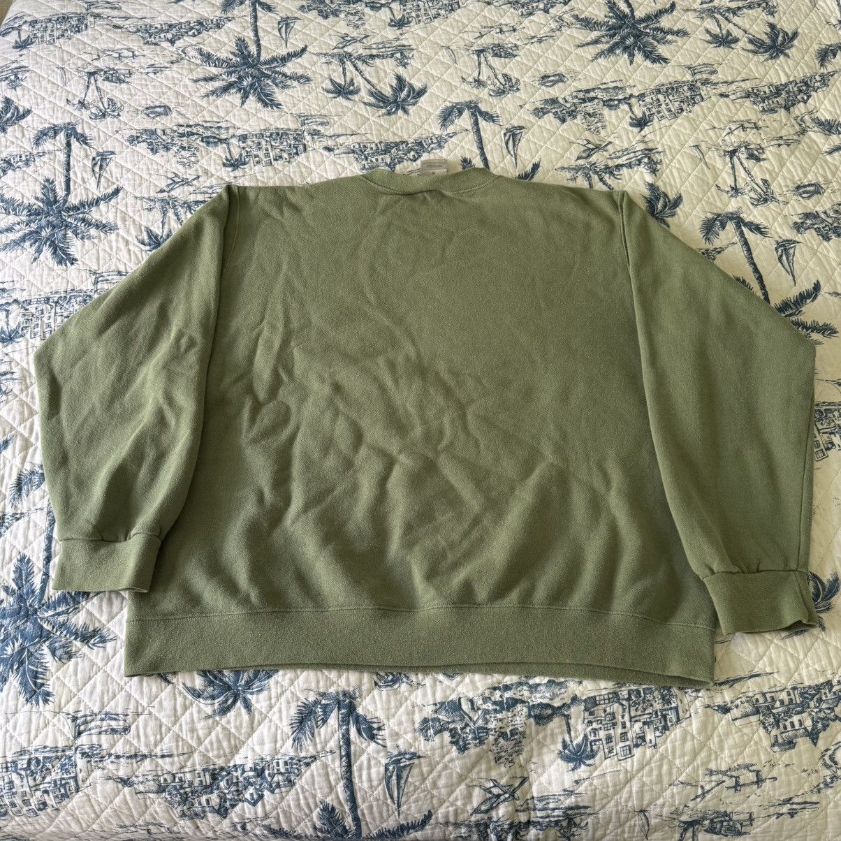 Nike × Vintage Nike Vintage Sage Green Side Swoosh Crewneck Sweatshirt Size US XL / EU 56 / 4 - 2 Thumbnail