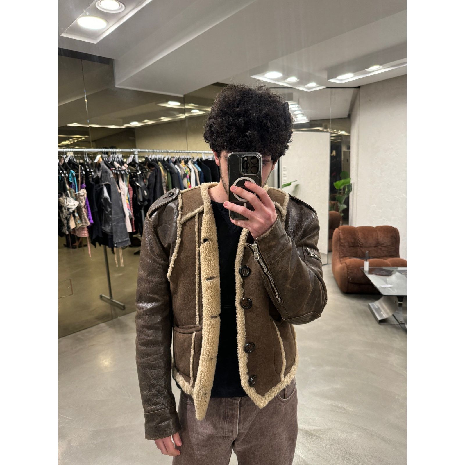 Dolce & Gabbana 1990s Dolce & Gabbana shearling leather military jacket Size US M / EU 48-50 / 2 - 6 Thumbnail