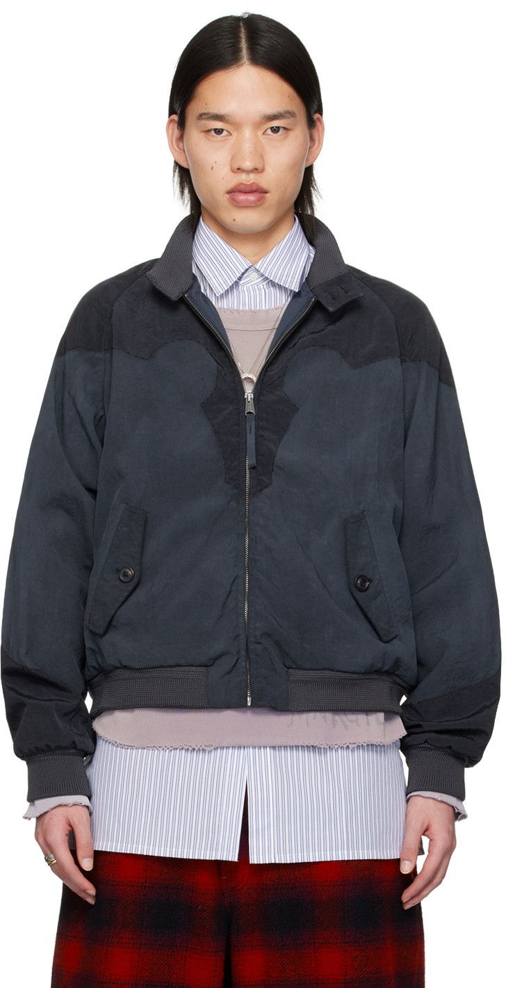 Maison Margiela MAISON MARGIELA Navy Stand Collar Bomber Jacket Size US L / EU 52-54 / 3 - 12 Thumbnail