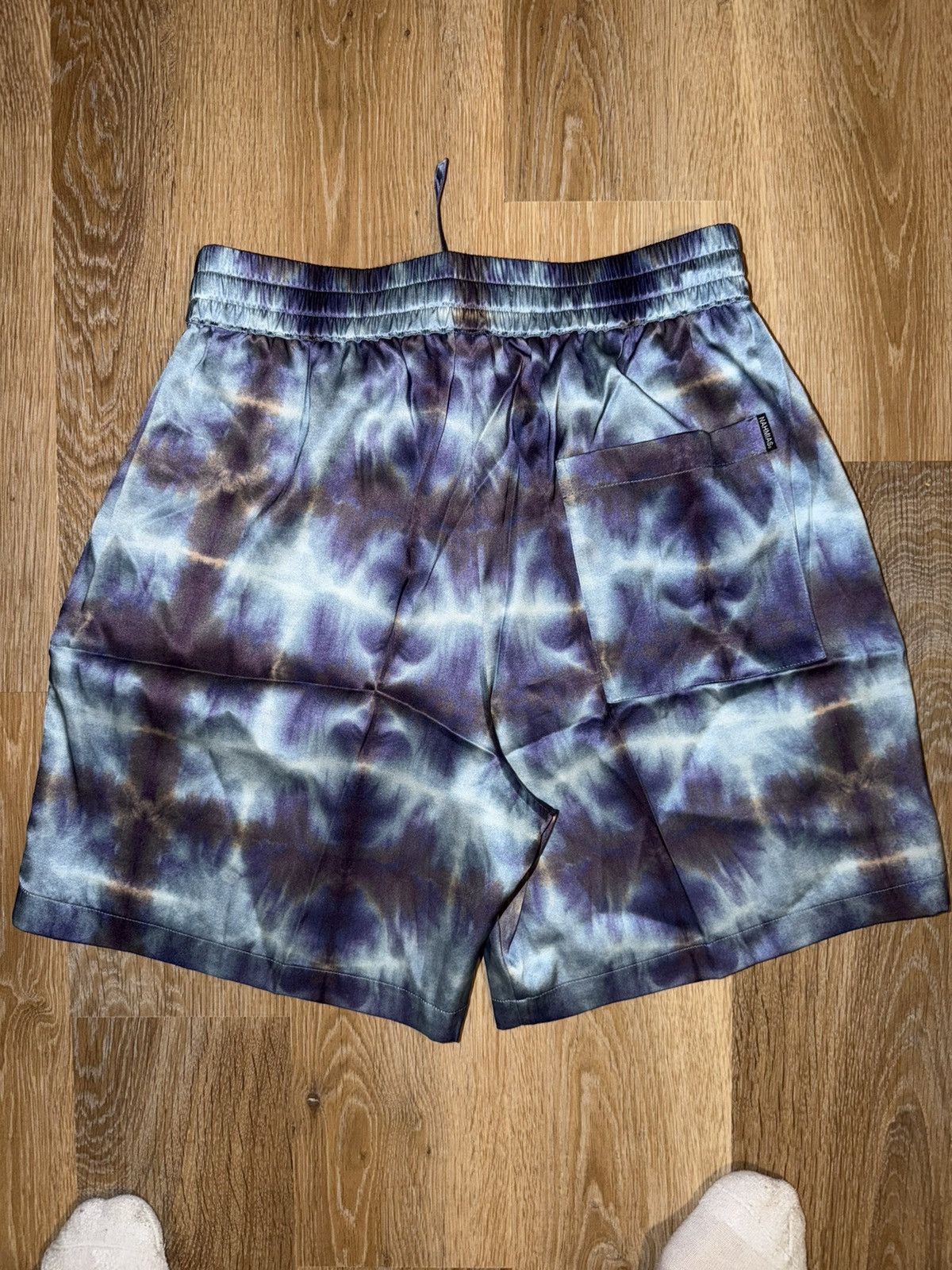 Naissance Nahmias Tie-Dye Stretch-Silk Shorts - Blue MEDIUM Size US 32 / EU 48 - 2 Thumbnail