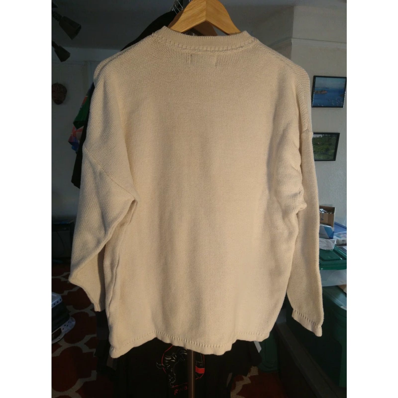 Eddie Bauer VINTAGE Eddie Bauer Knit Shirt Womens L/XL All Cotton Made In USA White Knit Sweater Size L / US 10 / IT 46 - 3 Thumbnail