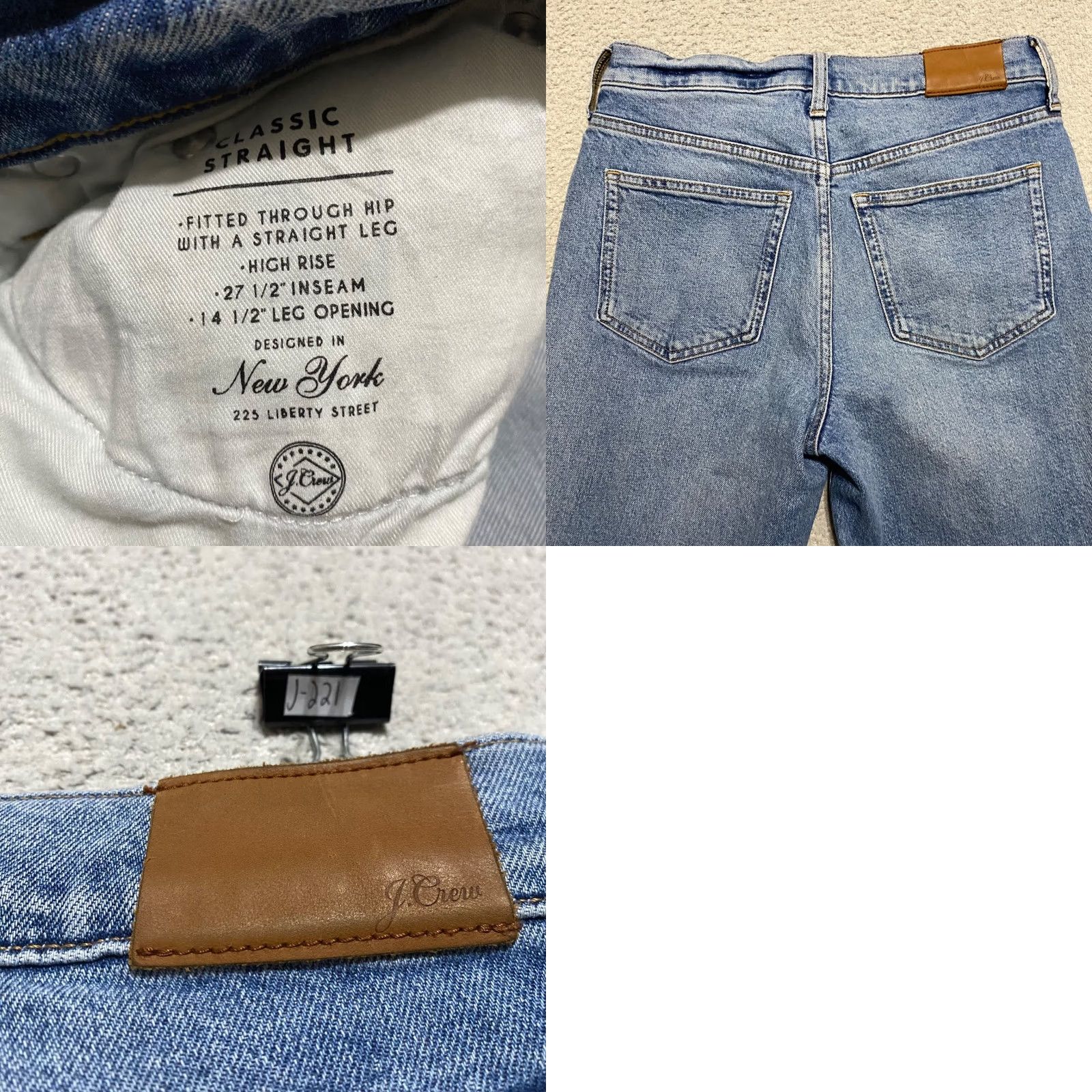 J.Crew J.Crew Jeans Womens 26 Classic Straight High Rise Denim Blue Medium Wash Raw Hem Size 26" / US 2 / IT 38 - 9 Thumbnail