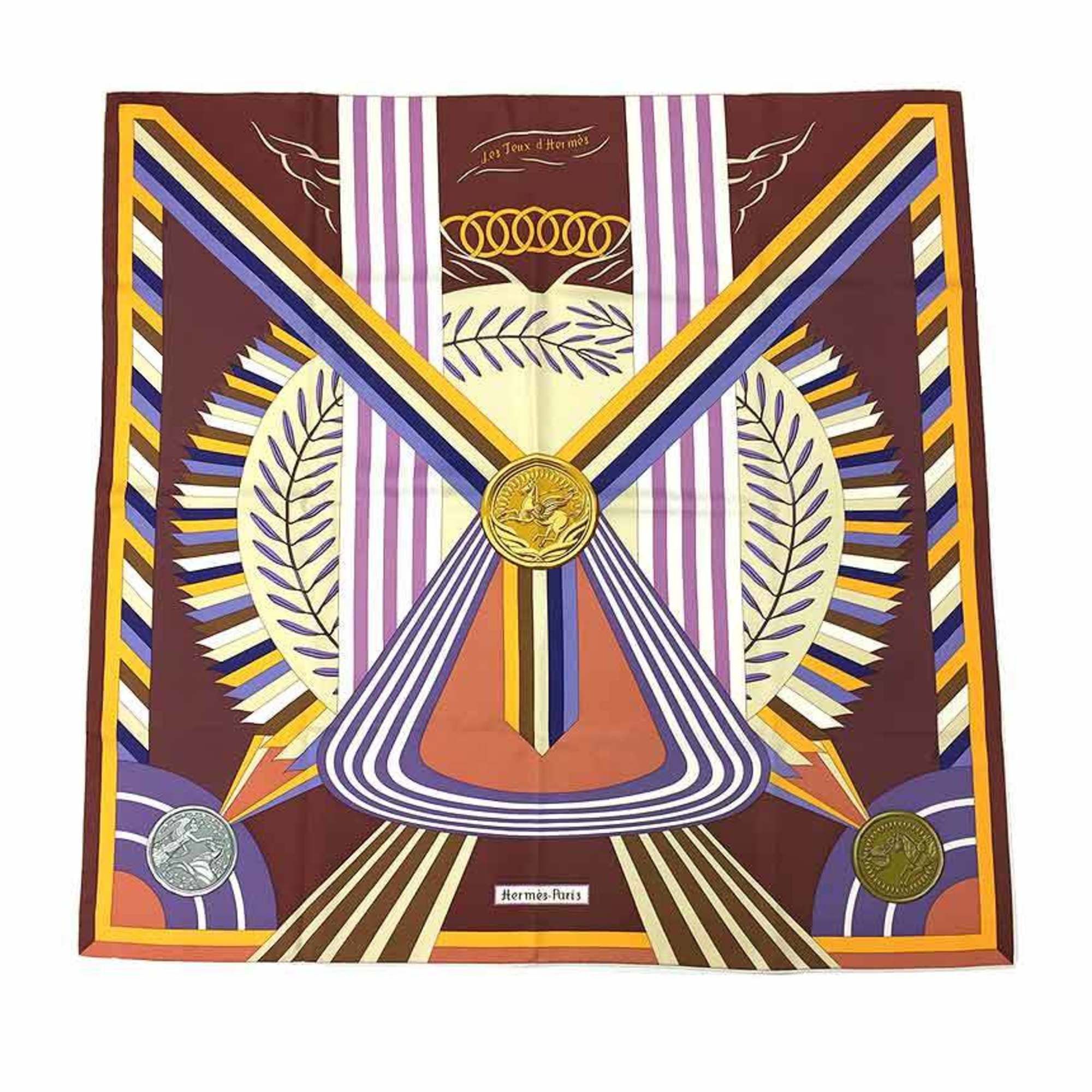 image of Hermes Carre 90 Scarf Muffler Les Jeux D' Game J.abadie 100% Silk Women's Aq4644 in Black