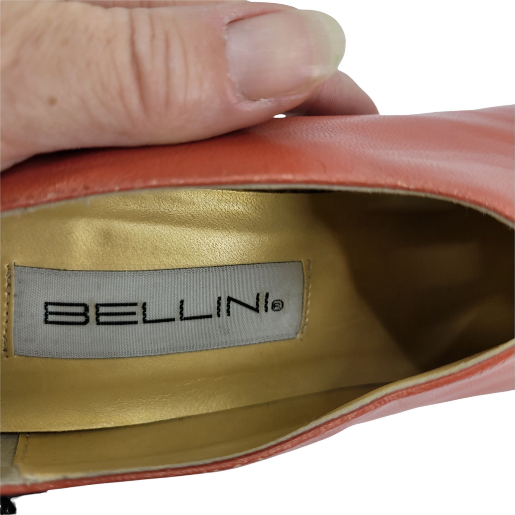 Vintage Vtg 90's Bellini Leather Pumps Sz 8 Fairycore Elfin Metallic Size US 8.5 / IT 38.5 - 4 Thumbnail