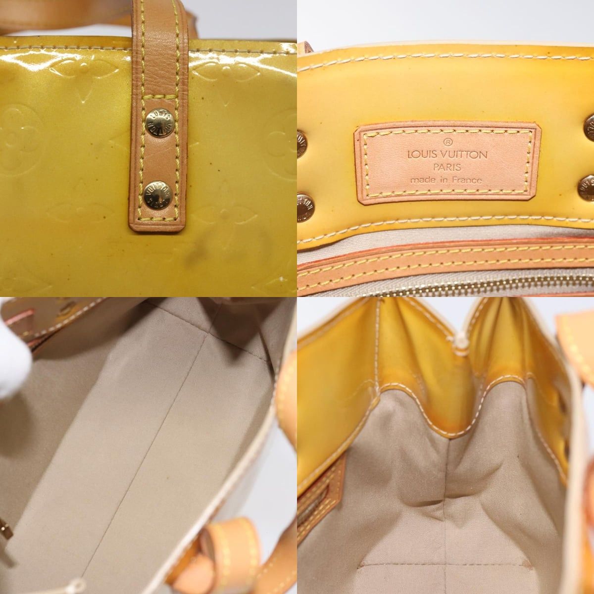 Louis Vuitton LOUIS VUITTON Monogram Vernis Reade PM Hand Bag Beige M91334 Size ONE SIZE - 11 Thumbnail