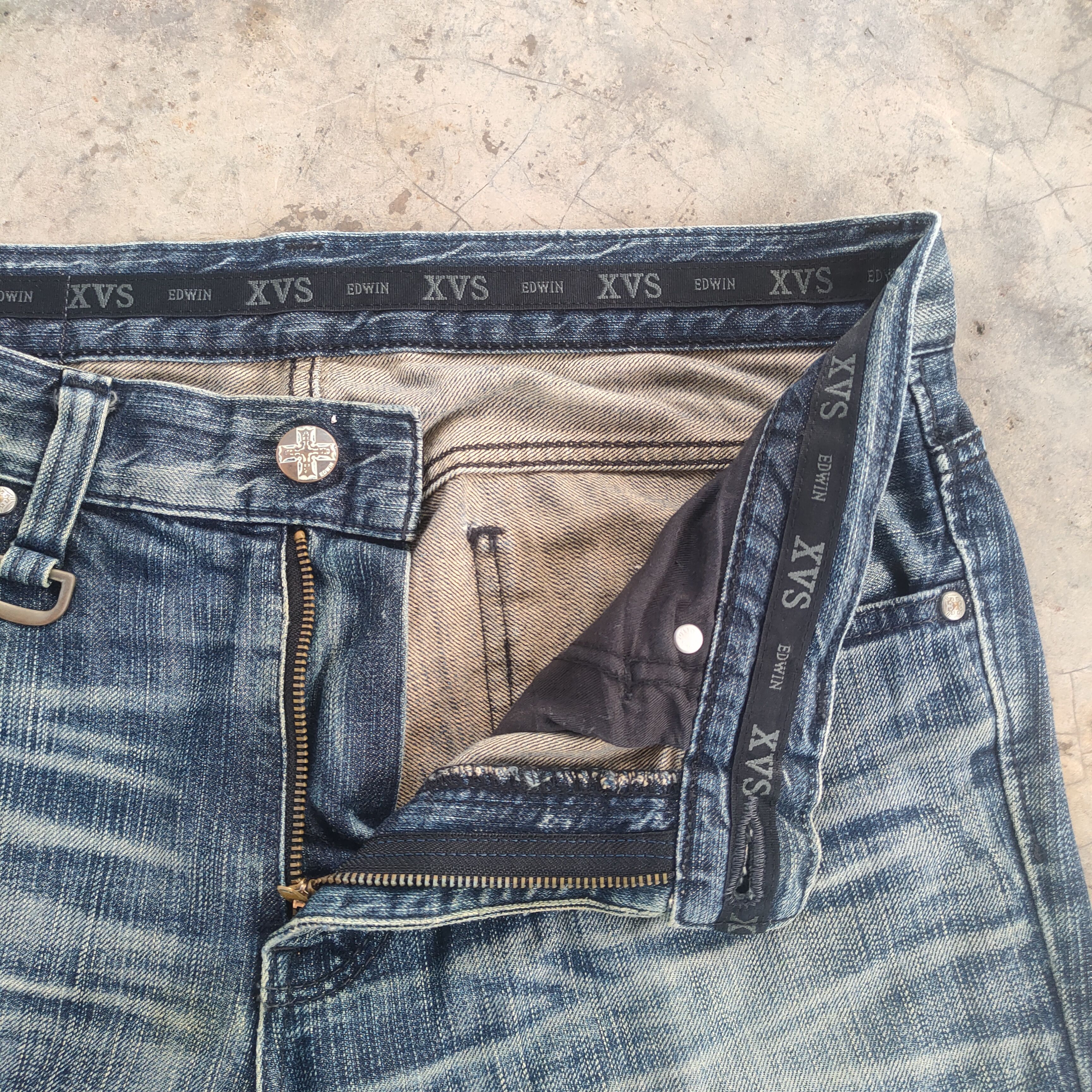 Black Label Vintage Flare japanese faded distressed jeans denim pants Size US 35 - 9 Thumbnail