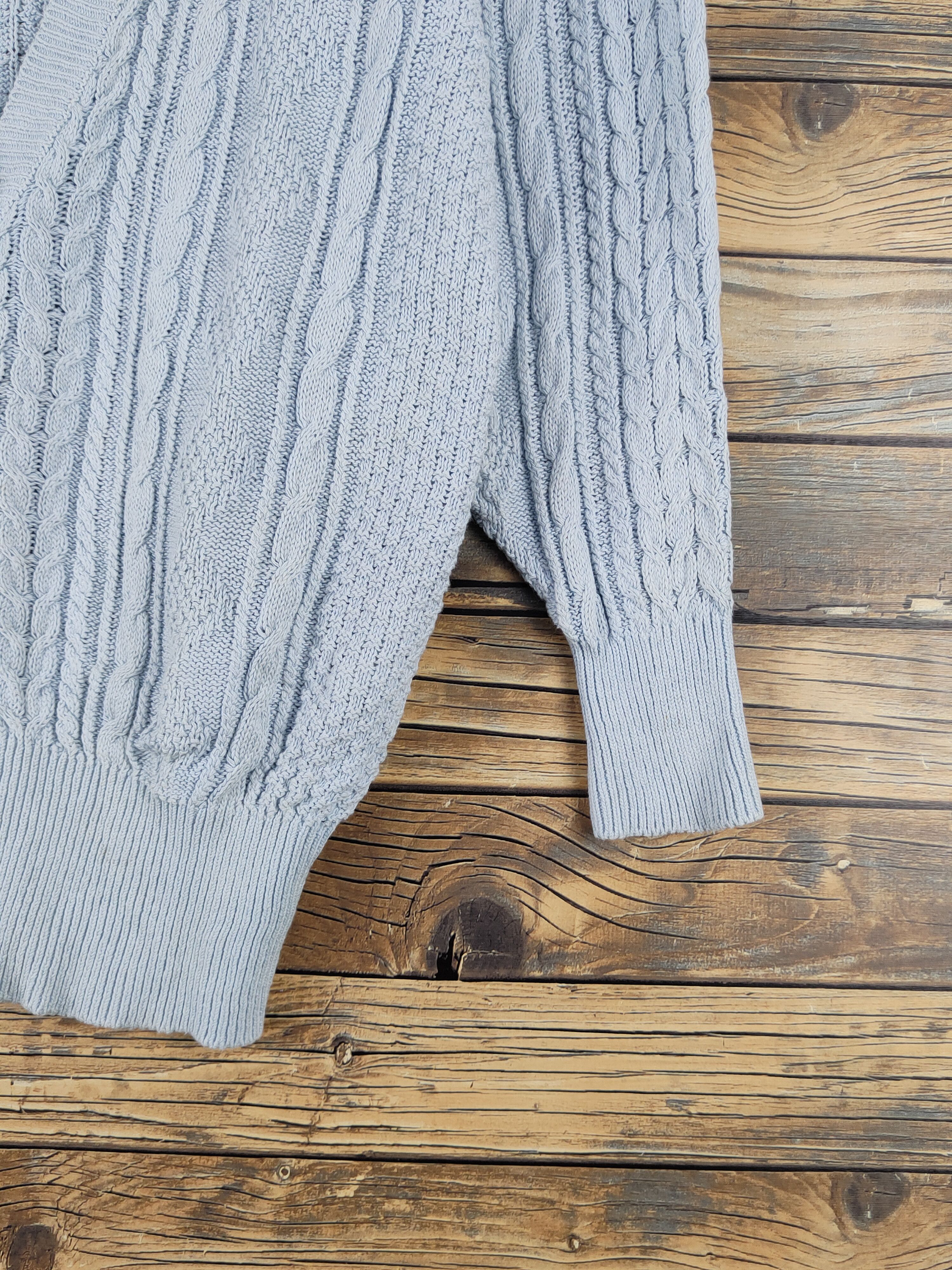 Aran Isles Knitwear × Japanese Brand Liberal Blue Knitwear Cardigan #W1266 Size M / US 6-8 / IT 42-44 - 6 Thumbnail