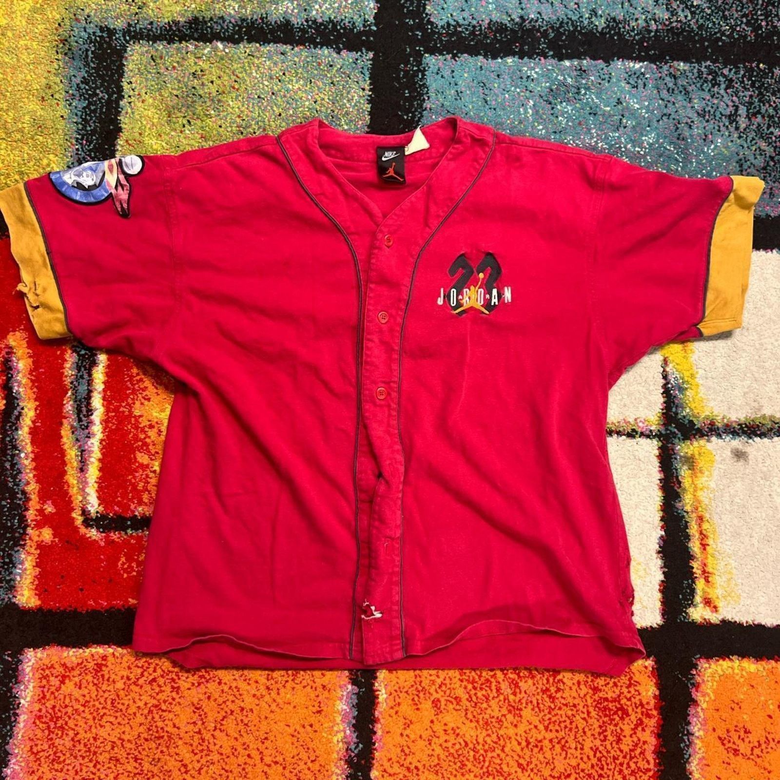 Jordan Brand Nike Air Jordan baseball jersey 23 Jumpman 90s Thrashed Size US XL / EU 56 / 4 - 1 Thumbnail
