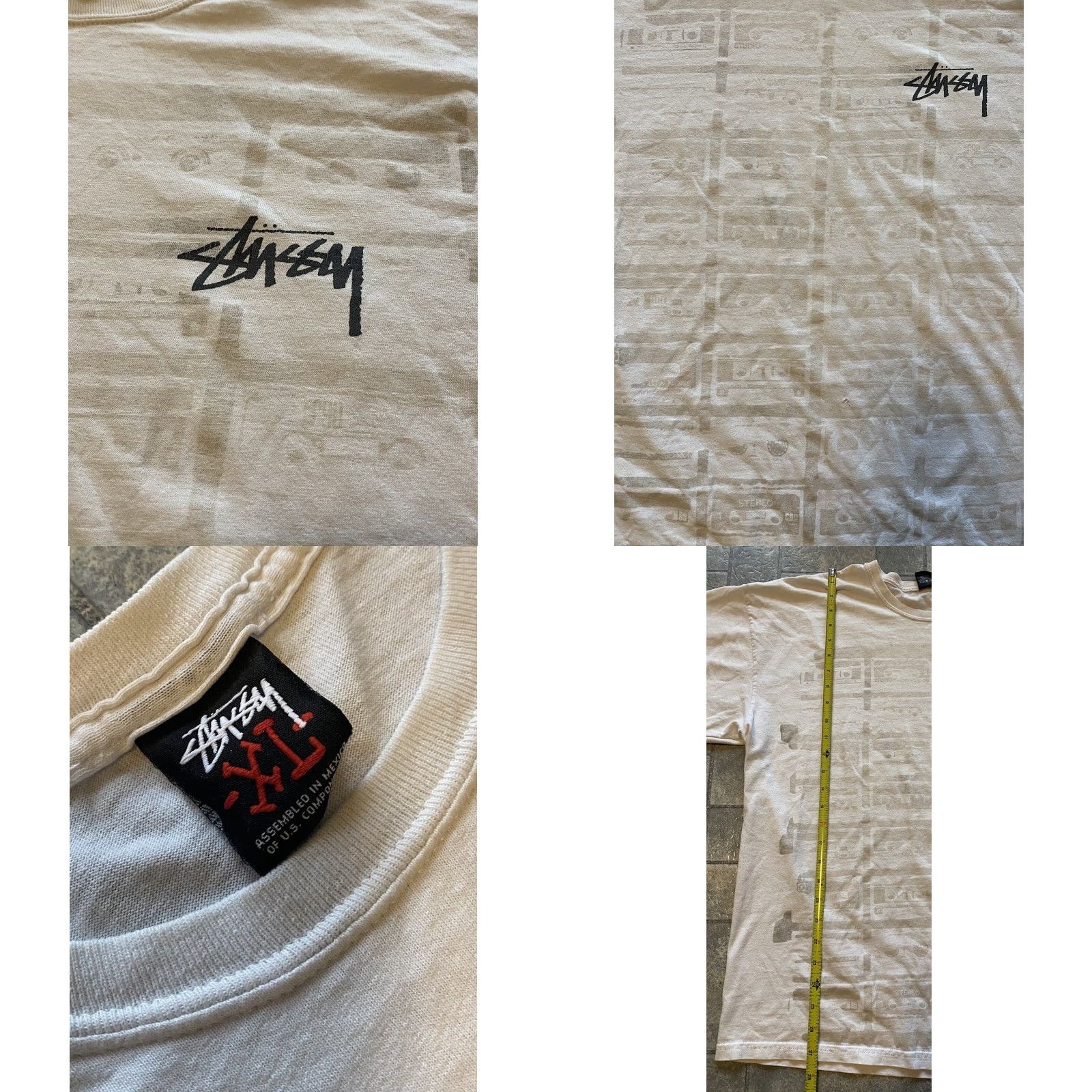 Vintage VINTAGE Stussy T Shirt Cassette Tape White Men’s XL Short Sleeve Shirt Mens XL White Stussy Vintage 90s? Size US XL / EU 56 / 4 - 8 Thumbnail