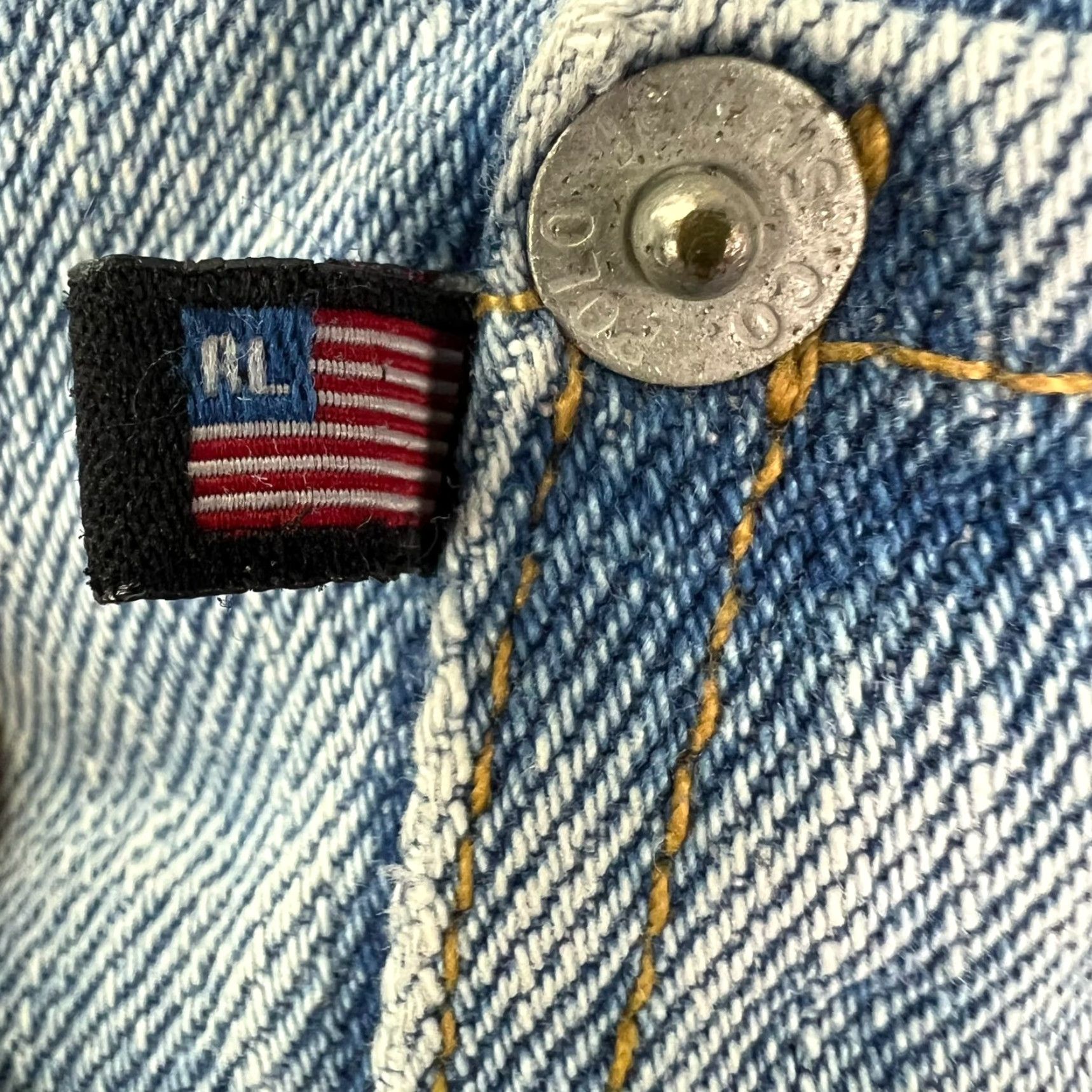 Ralph Lauren VINTAGE Ralph Lauren Jeans Women 12X31 Straight Leg 36X32 Denim Blue 100% Cotton 5-Pocket Zip Button 90s Cowboy Hipster Womens Size 34" / US 12 / IT 48 - 6 Thumbnail