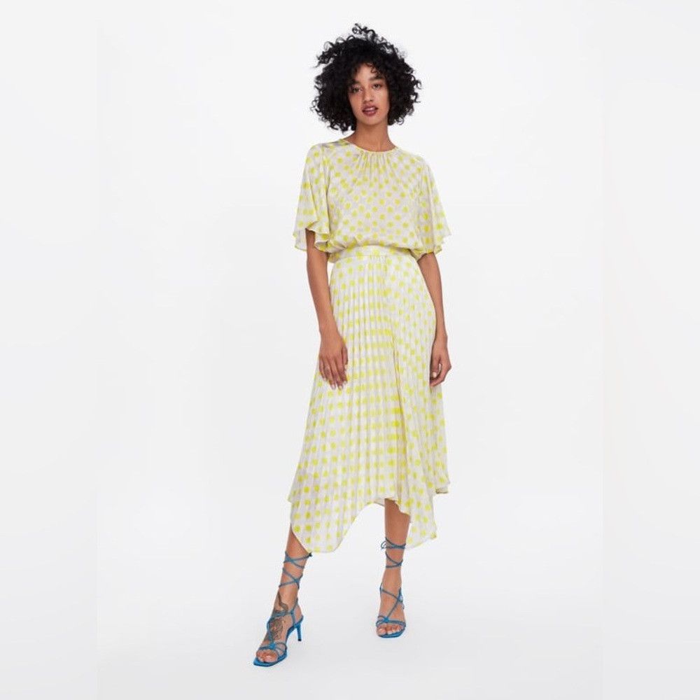 Zara Zara Pleated Polka Dot Skirt Size M Size 30" / US 8 / IT 44 - 2 Thumbnail