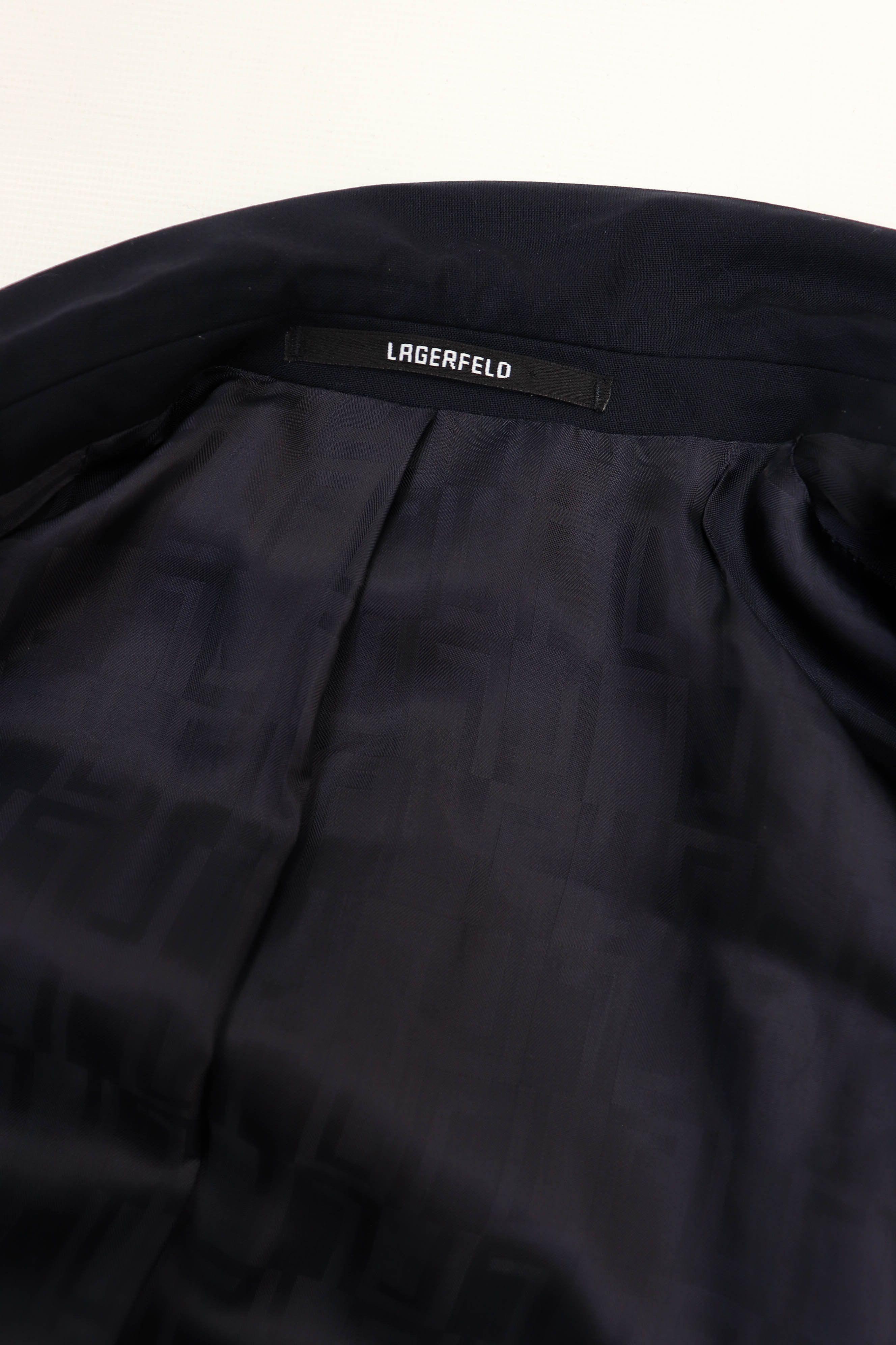 Karl Lagerfeld Lagerfeld Vintage 00s Blue Wool Sport Coat Blazer Jacket Size US M / EU 48-50 / 2 - 14 Thumbnail