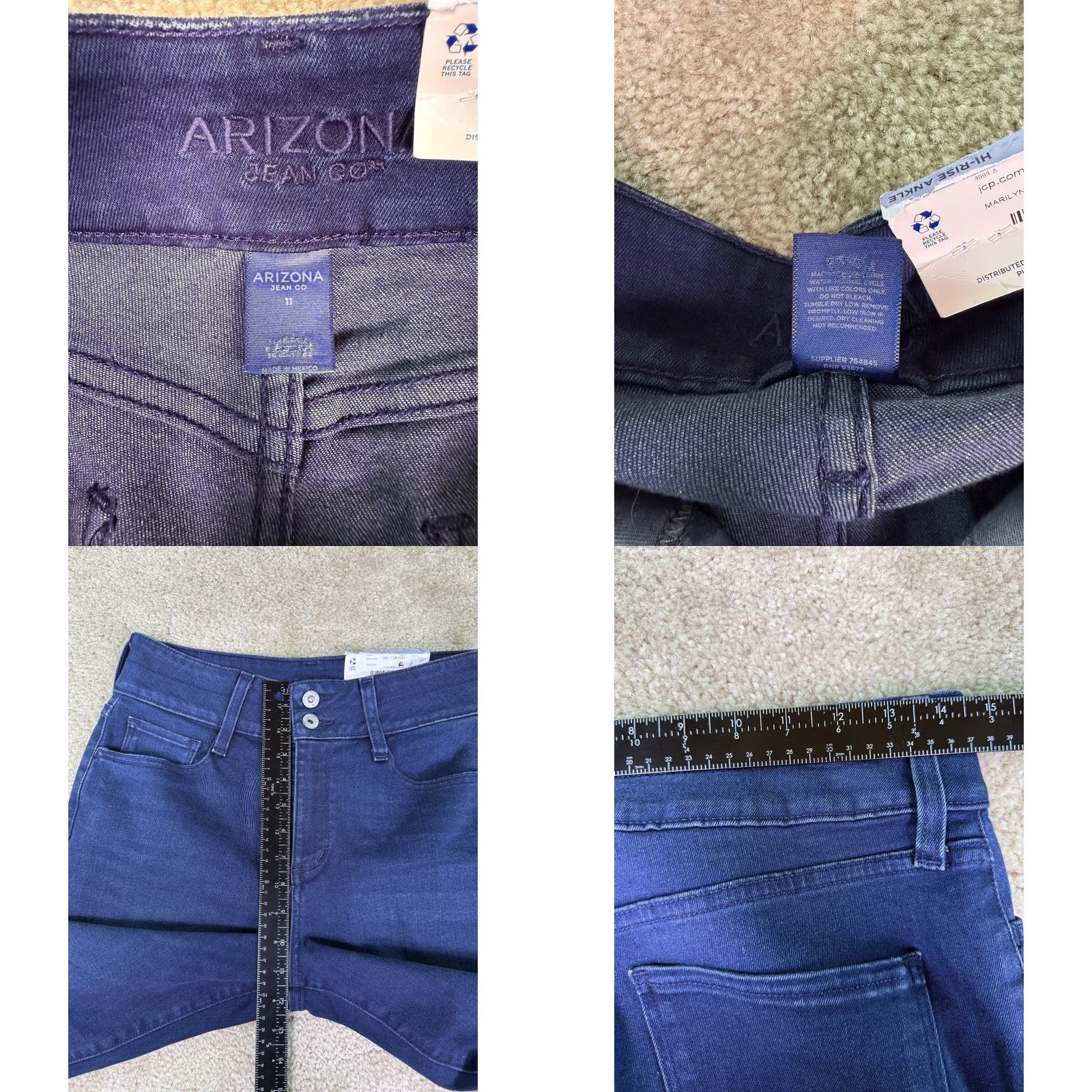 Vintage Arizona Jean Co Curvy High Rise Skinny Jeans Women's Size 11 Stretch NEW Size 32" / US 10 / IT 46 - 8 Thumbnail
