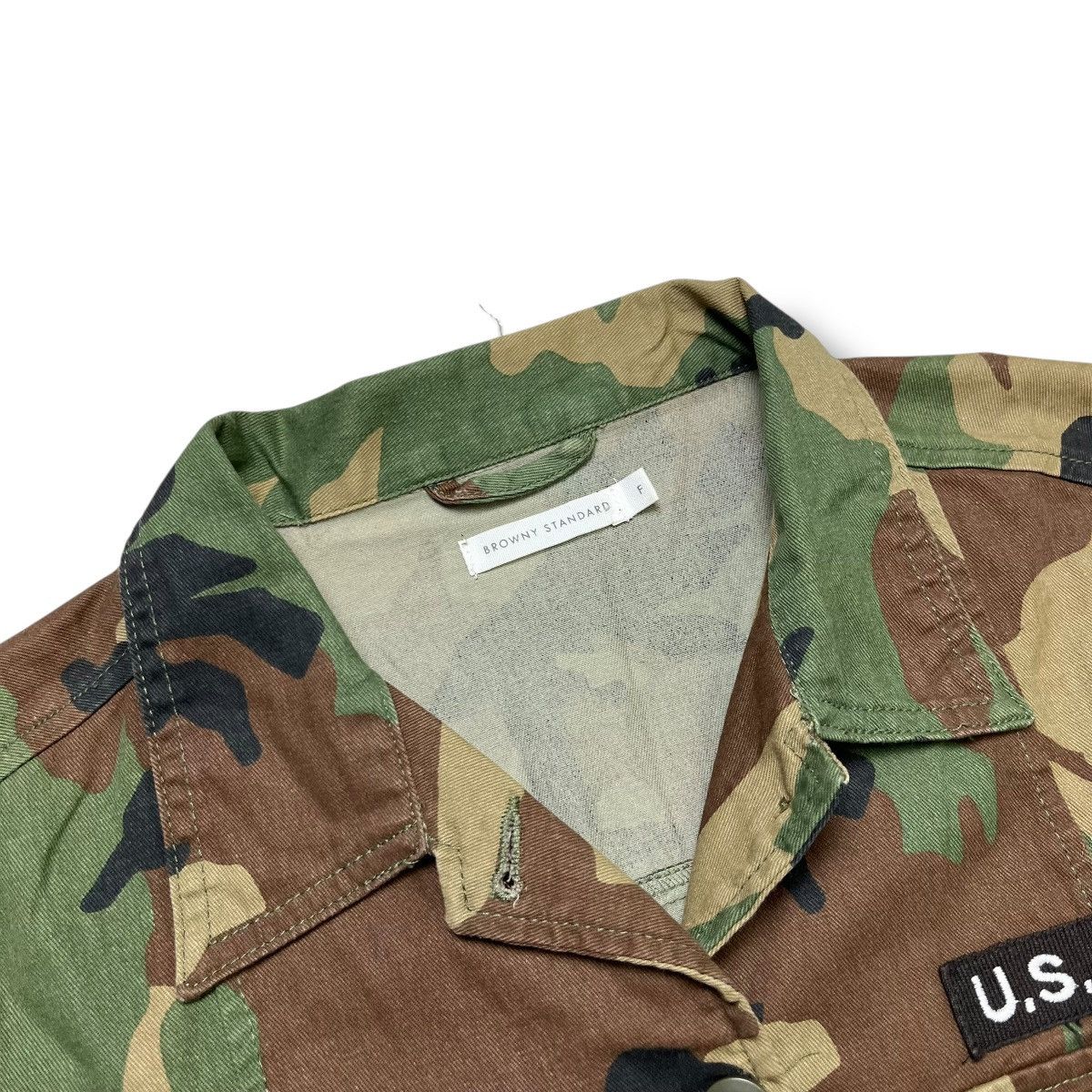 Vintage Vintage Browny Camouflage button ups shirt john lennon style Size US M / EU 48-50 / 2 - 4 Thumbnail