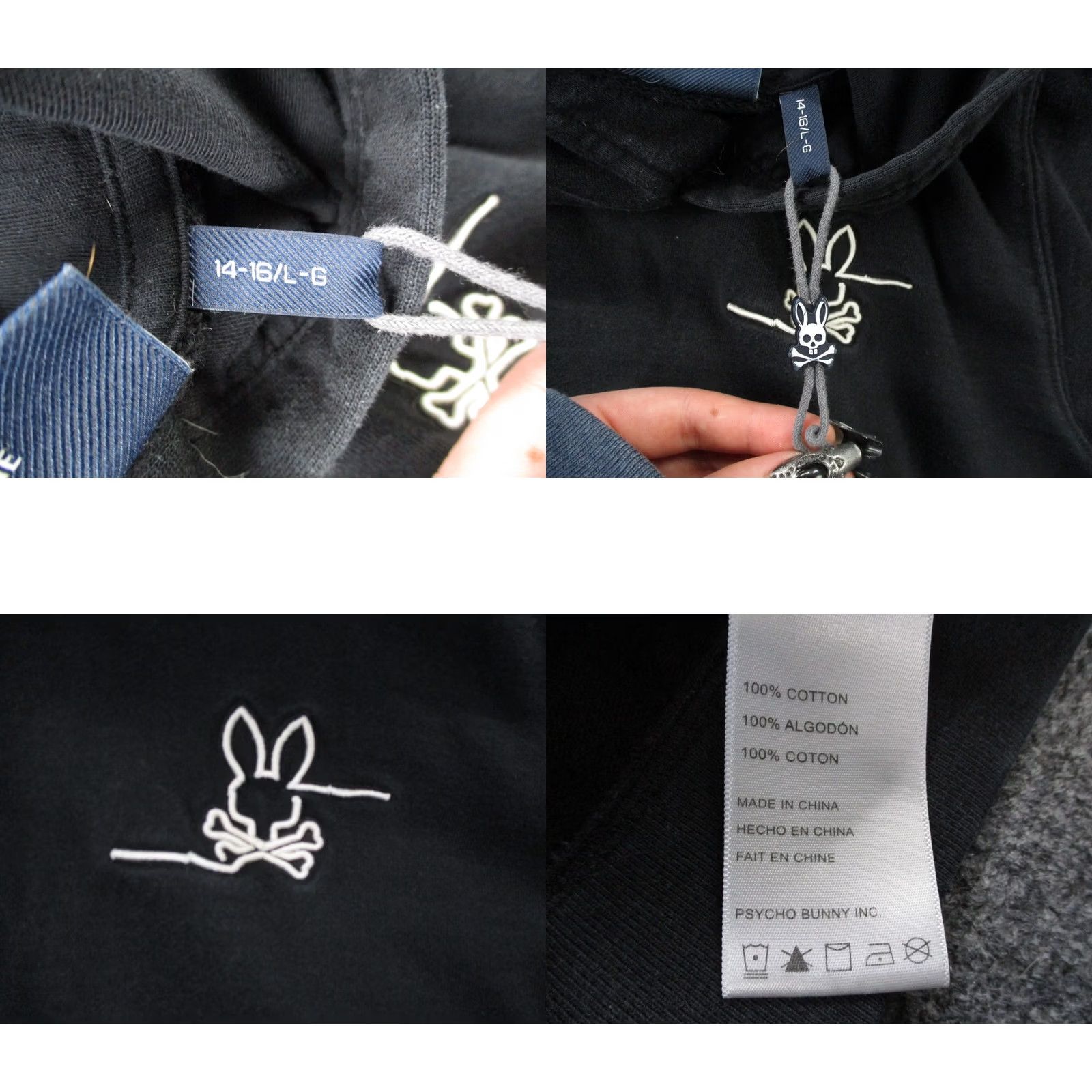 Psycho Bunny Psycho Bunny Hoodie Sweatshirt Black L 14 16 Logo Pullover Casual Womens Bunny Size L / US 10 / IT 46 - 8 Thumbnail