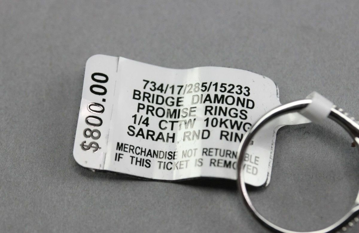 Other NWT $800 10K White Gold 1/4 Ct Diamond Bridge Promise Ring Size ONE SIZE - 7 Thumbnail