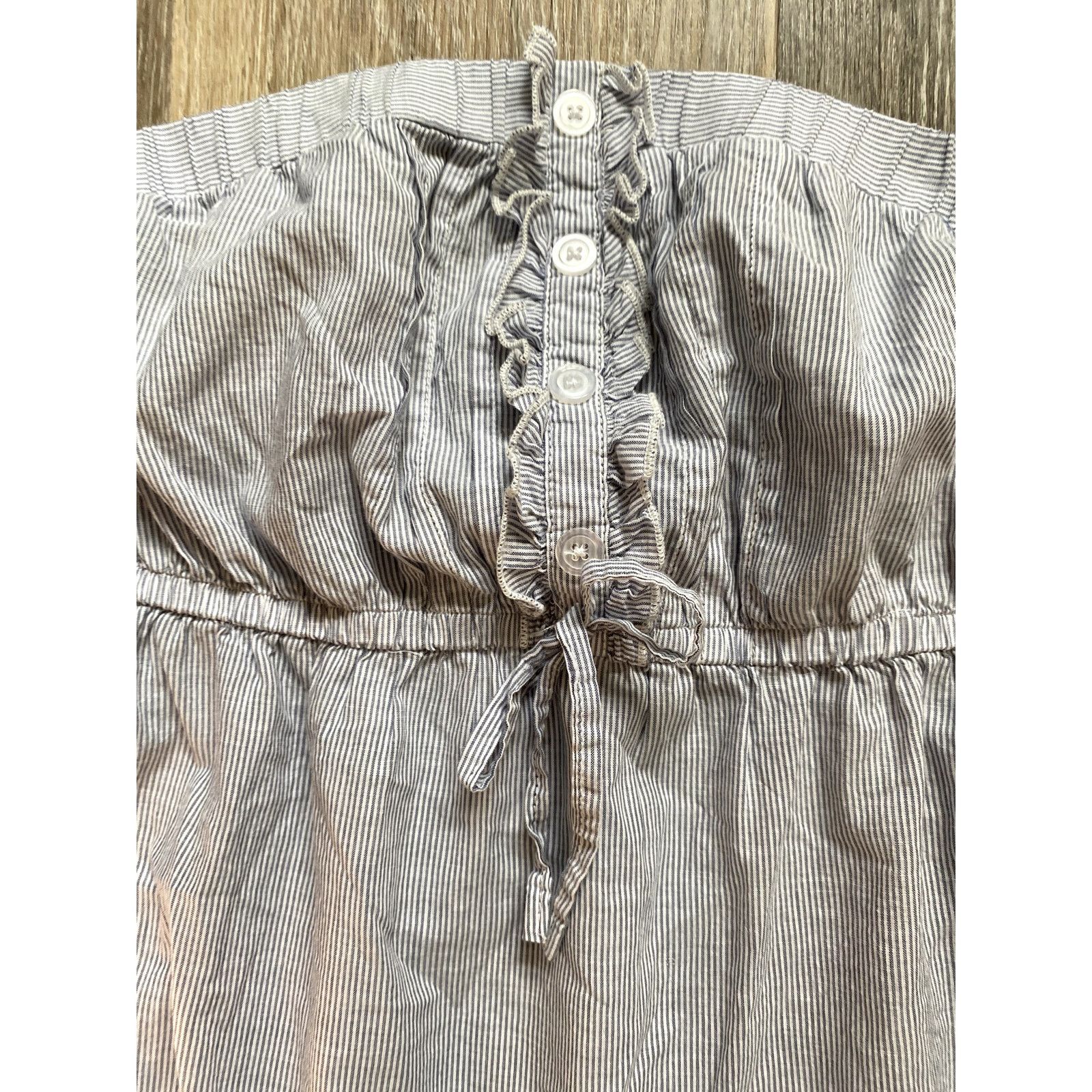 Other Maurices Babydoll Cotton Pinstripe Cinch Ruffle XL Tube Top Size XL / US 12-14 / IT 48-50 - 2 Thumbnail
