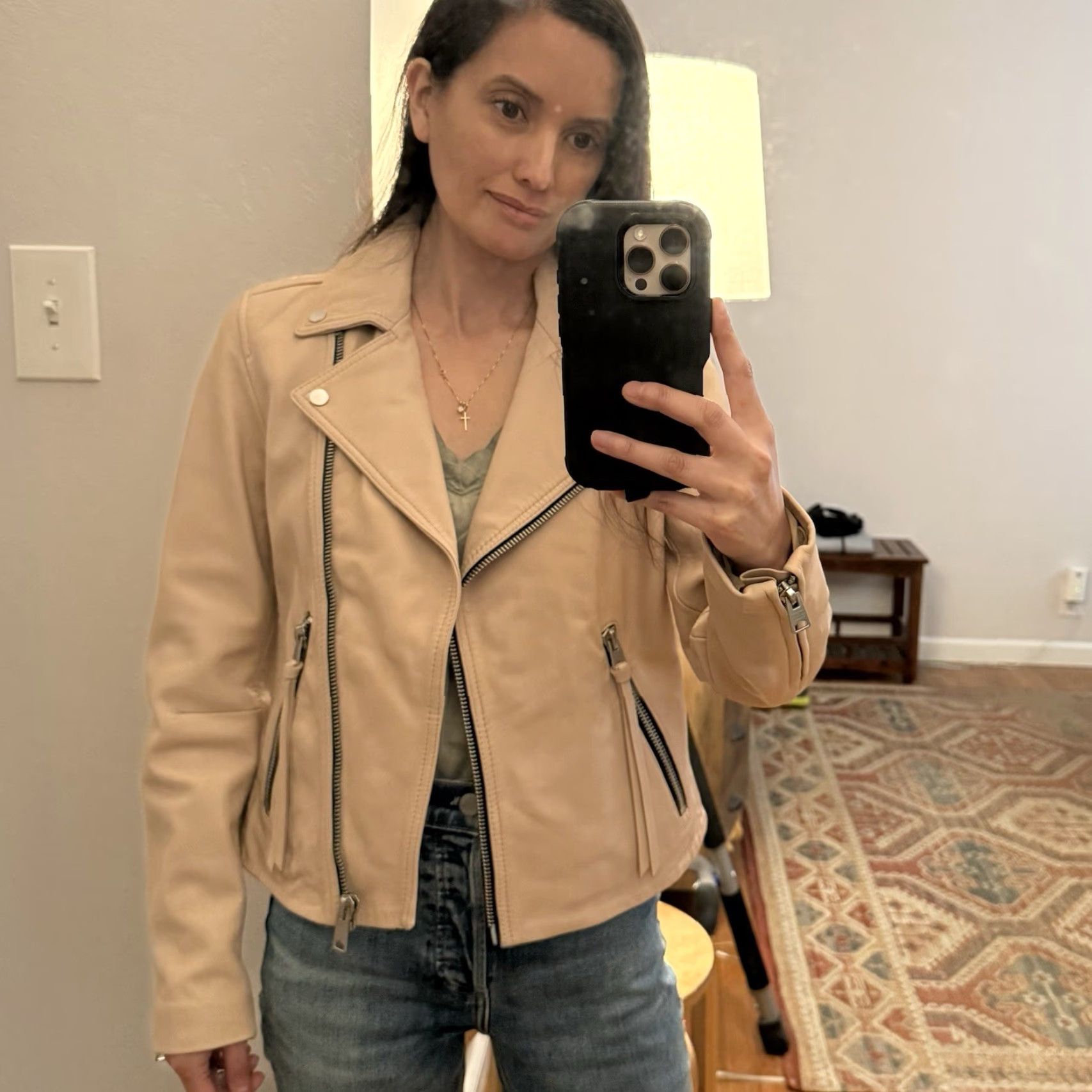Allsaints AllSaints Dalby Leather Biker Jacket Women US 4 Pale Pink Size S / US 4 / IT 40 - 2 Thumbnail