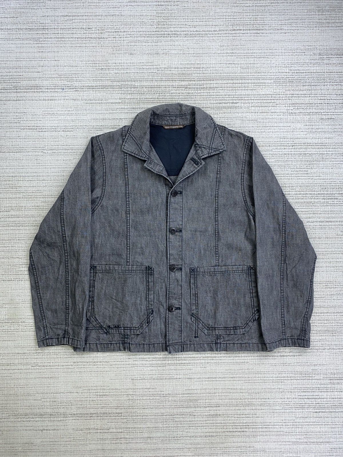 Hai Sporting Gear × Issey Miyake × Vintage Vintage Issey Miyake HAI Sporting Gear Denim Jacket Size US M / EU 48-50 / 2 - 6 Thumbnail