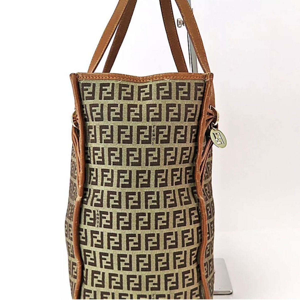 Fendi Fendi Zucchino Zucca Brown Tote Bag Medium Size ONE SIZE - 2 Thumbnail