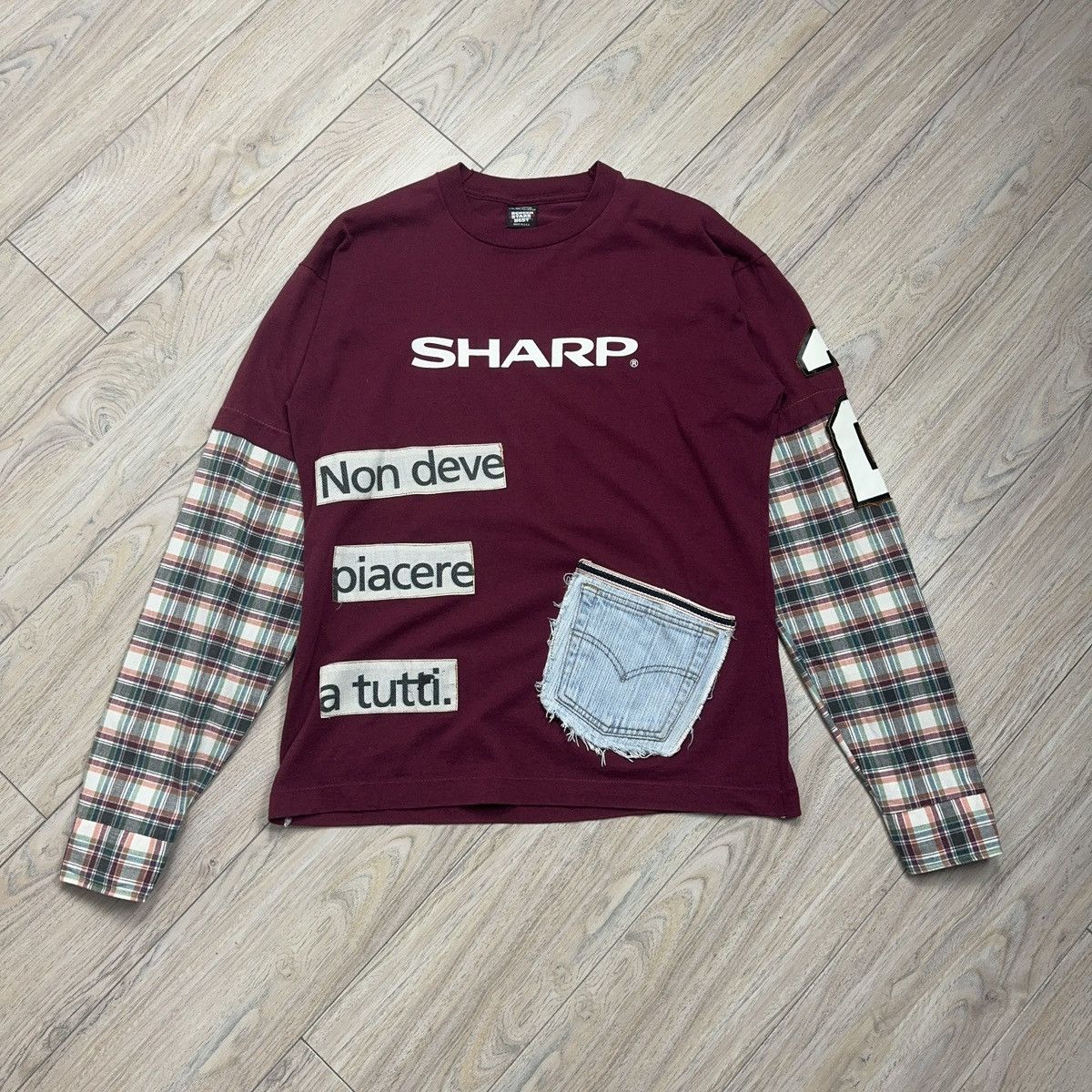 Vintage Rare Vintage Reconstructed 1 of 1 Custom Sharp Long Sleeve Size US XL / EU 56 / 4 - 1 Thumbnail