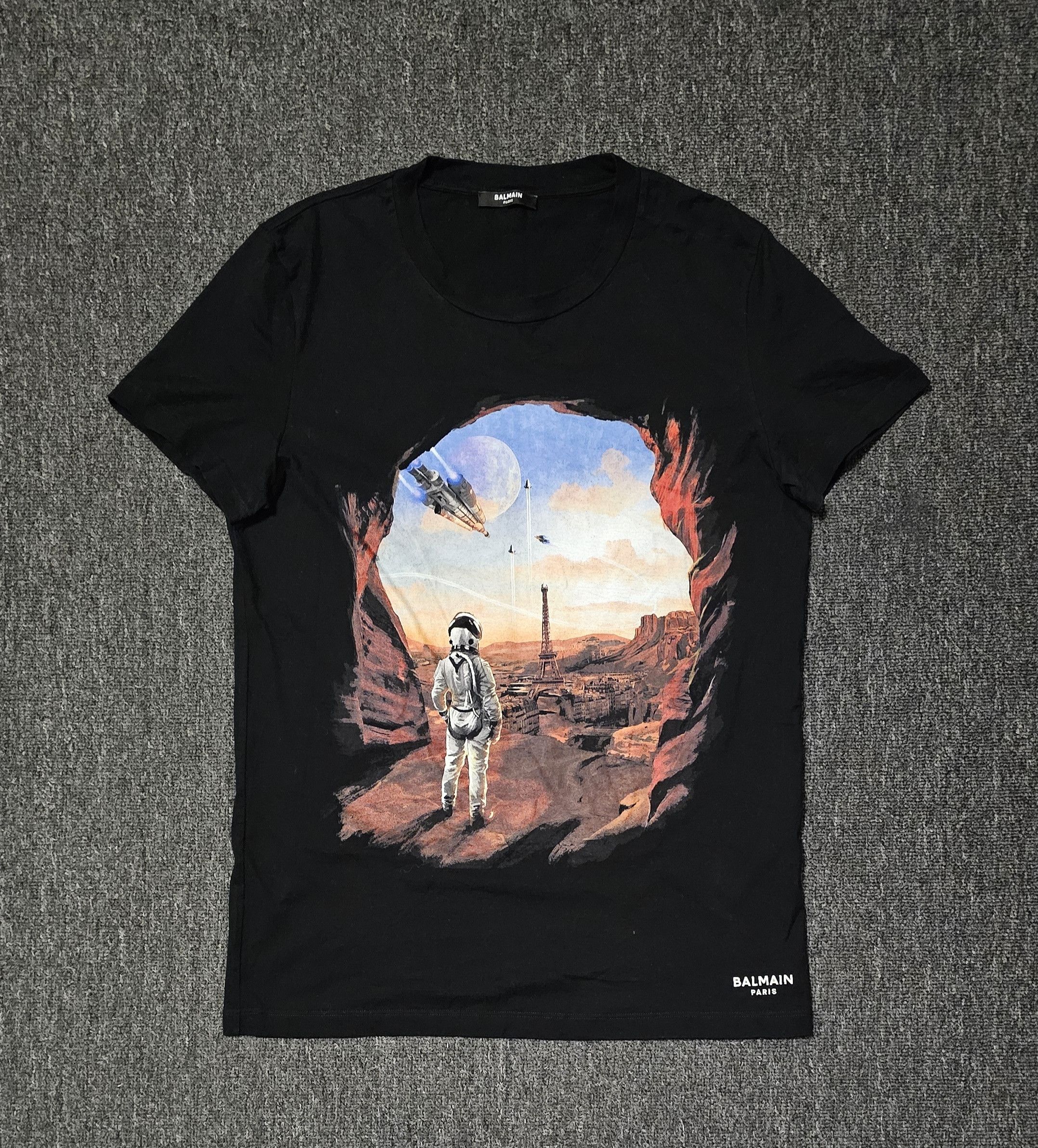 Balmain BALMAIN Men T-Shirts EH1EG010BB73 GAB BLANC NOIR GAB