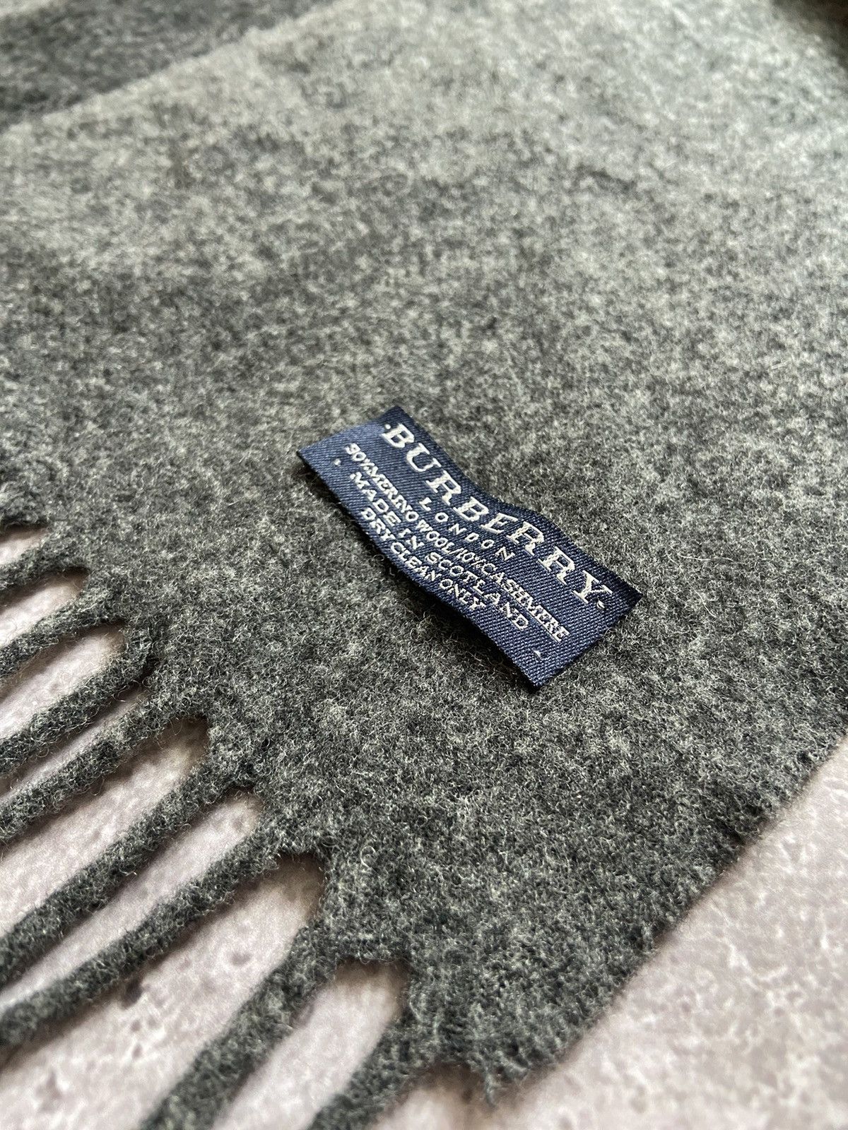 Burberry × Burberry Prorsum Burberry Logo Charcoal Grey 100% Cashmere Scarf Size ONE SIZE - 4 Thumbnail