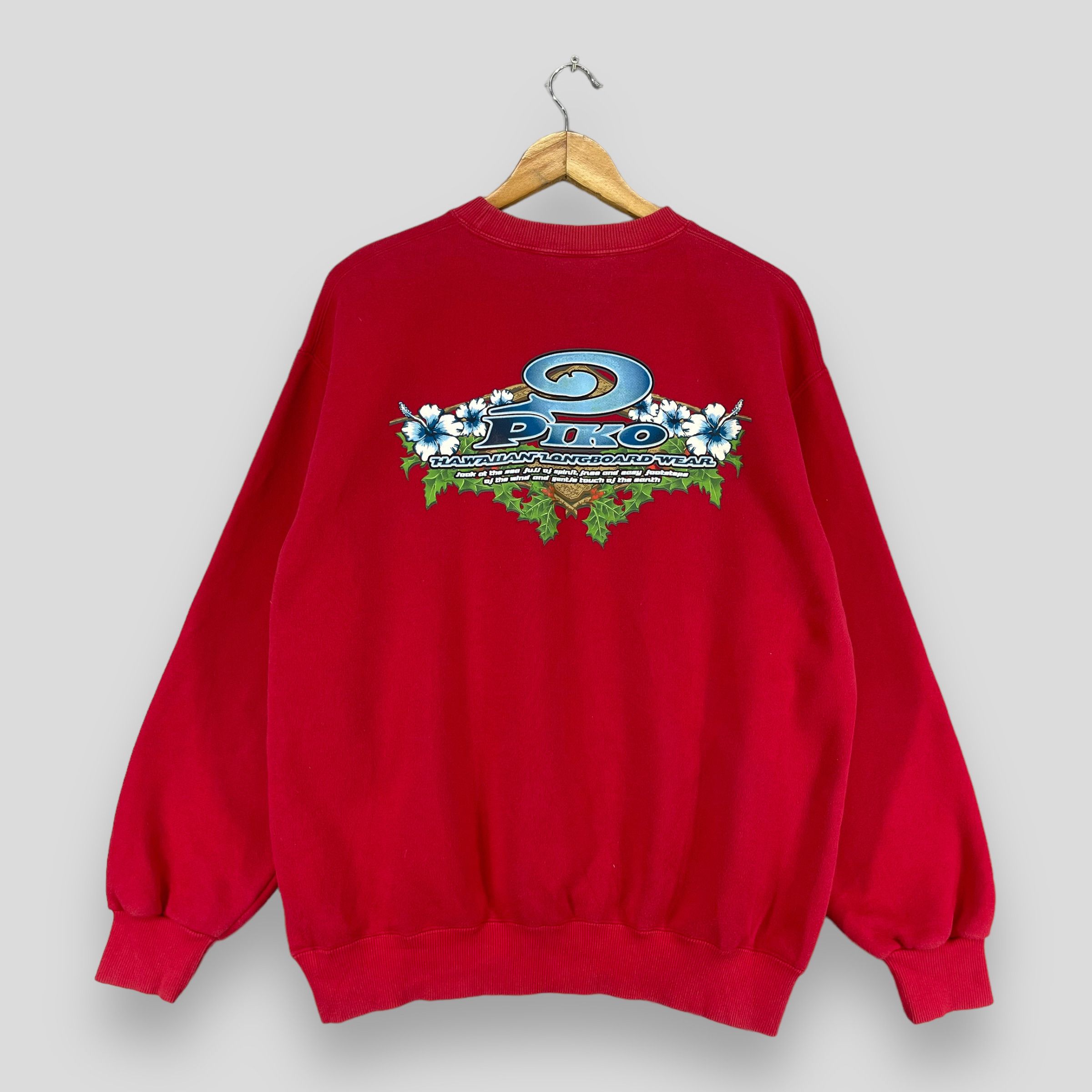 Vintage Vintage PIKO Hawaiian Longboard Back Hit Logo Sweatshirt Size US L / EU 52-54 / 3 - 1 Thumbnail